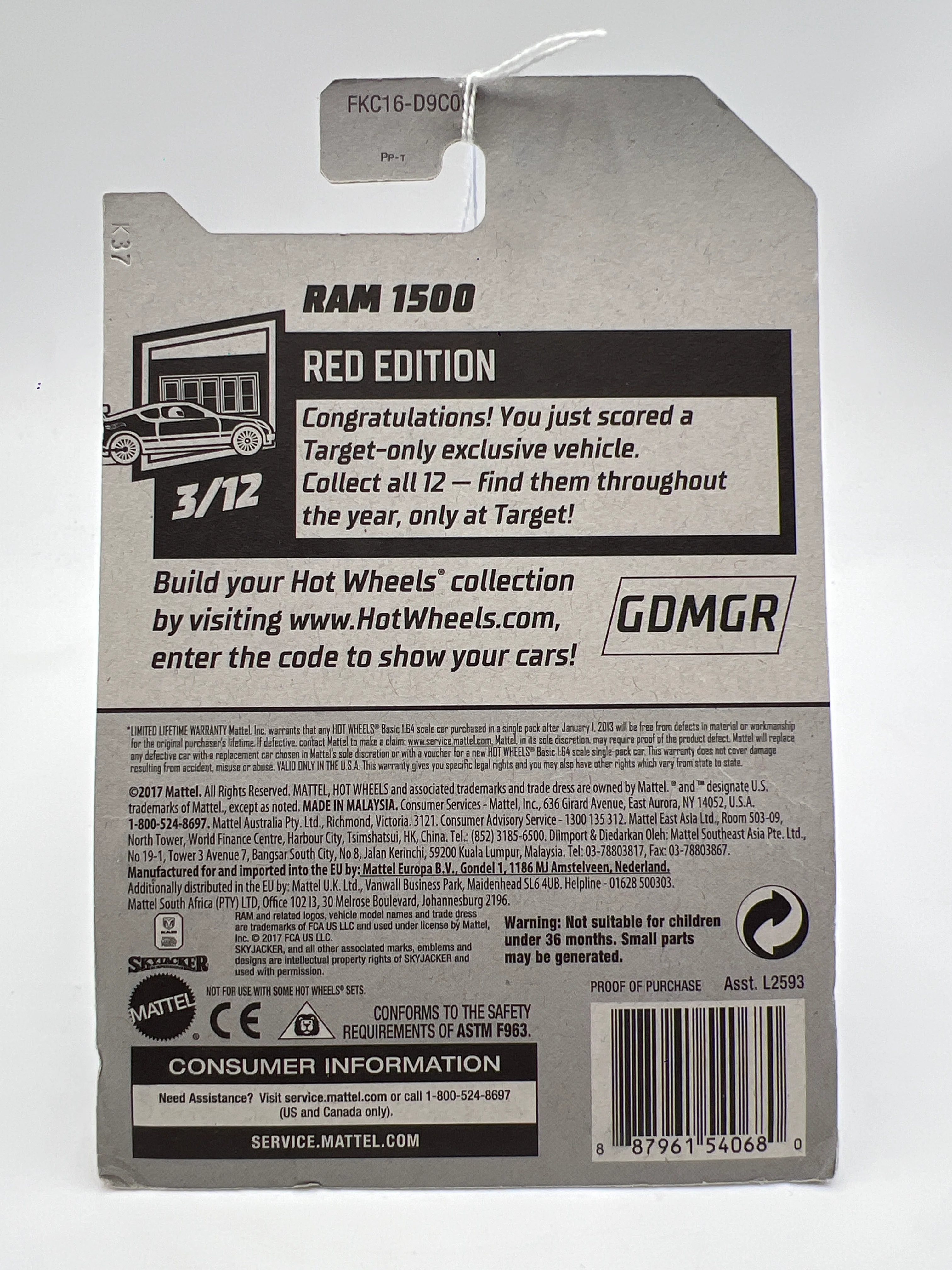 2018 Hot Wheels Target Exclusive Red Edition Ram 1500 Skyjacker 146A - Image 7