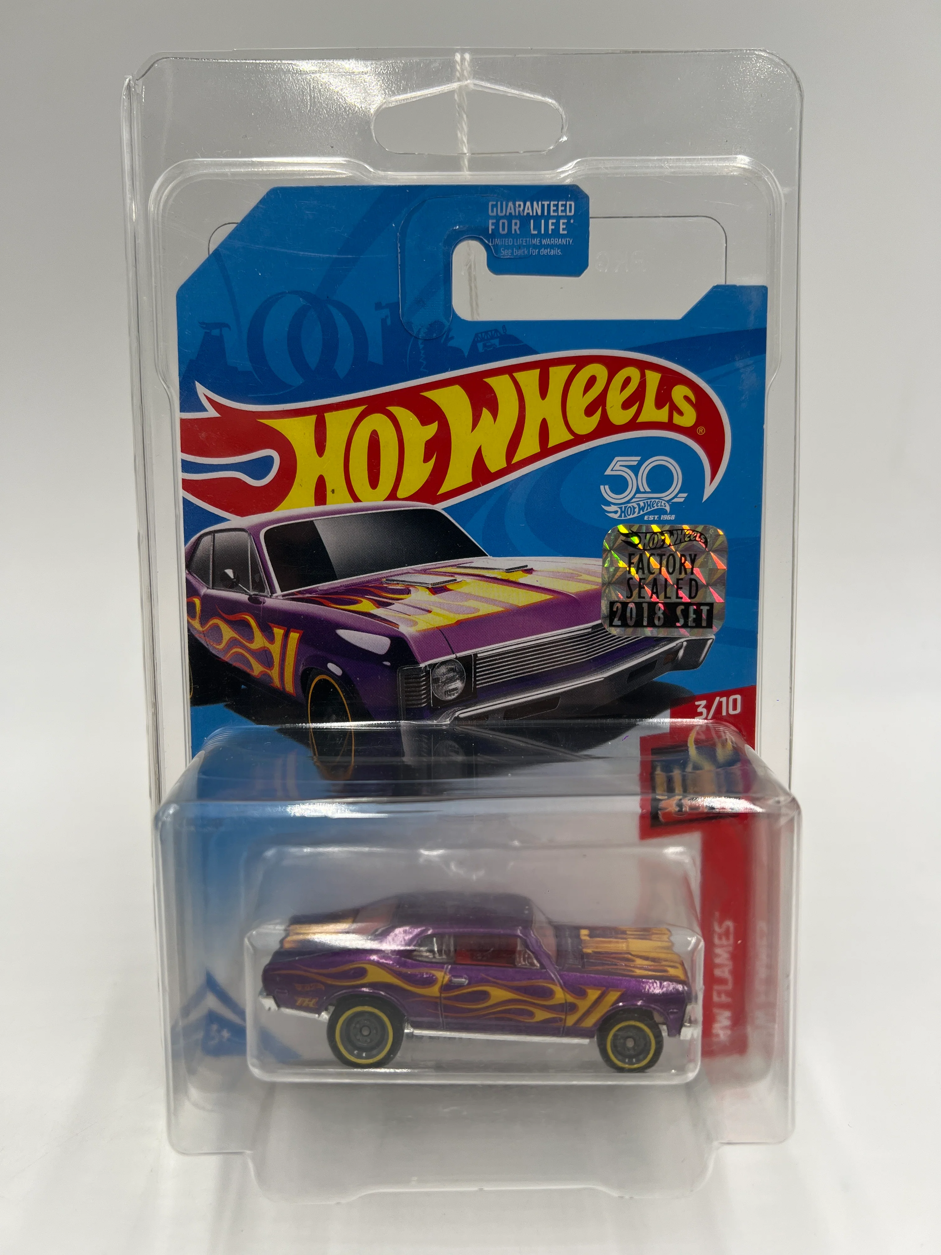 2018 Hot Wheels Factory Sealed Super Treasure Hunt 68 Chevy Nova Purple W/Protector - Image 7