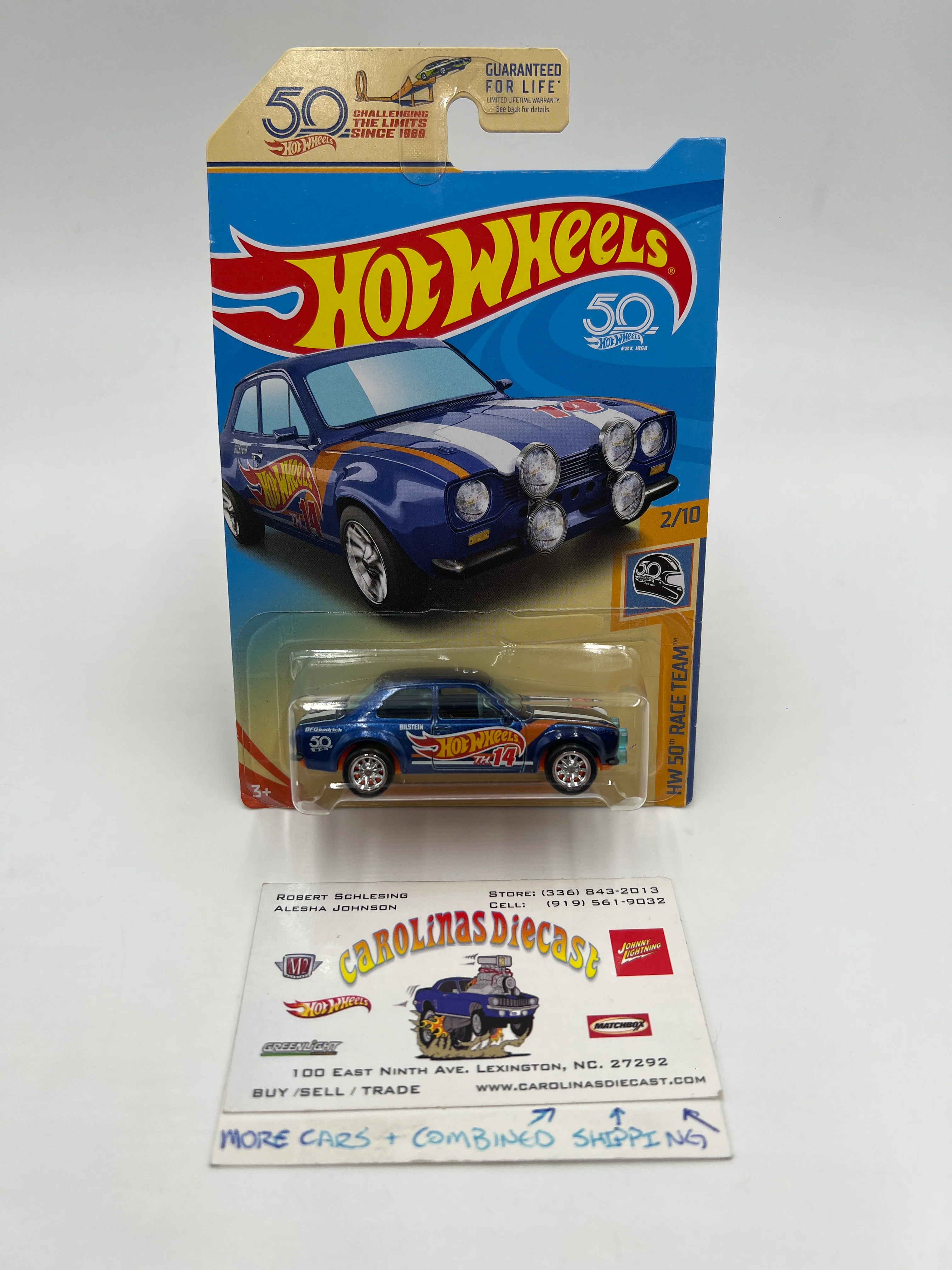2018 Hot Wheels Super Treasure Hunt 70 Ford Escort RS1600 Blue W/Protector Card Not Perfect
