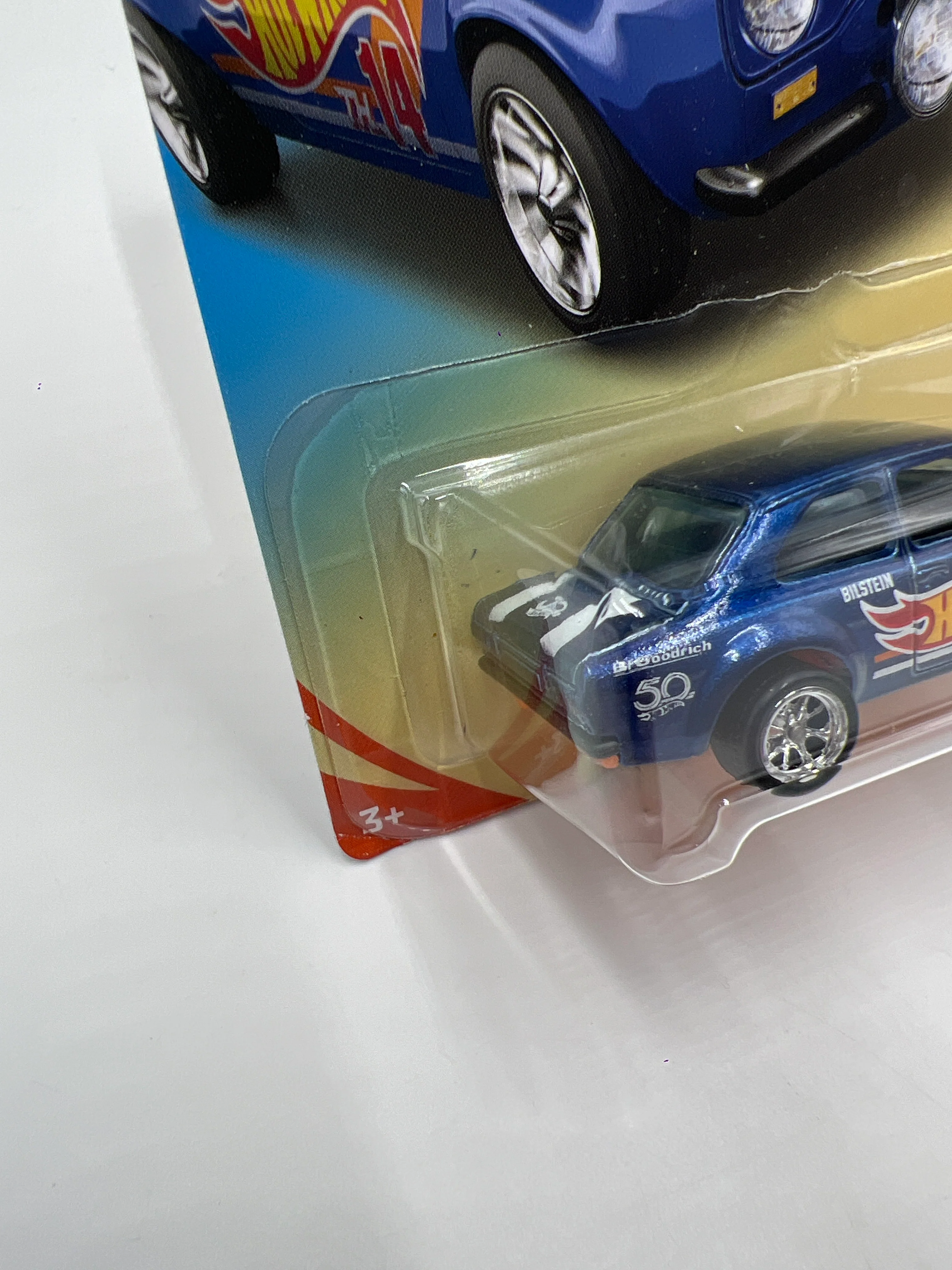 2018 Hot Wheels Super Treasure Hunt 70 Ford Escort RS1600 Blue W/Protector Card Not Perfect - Image 5
