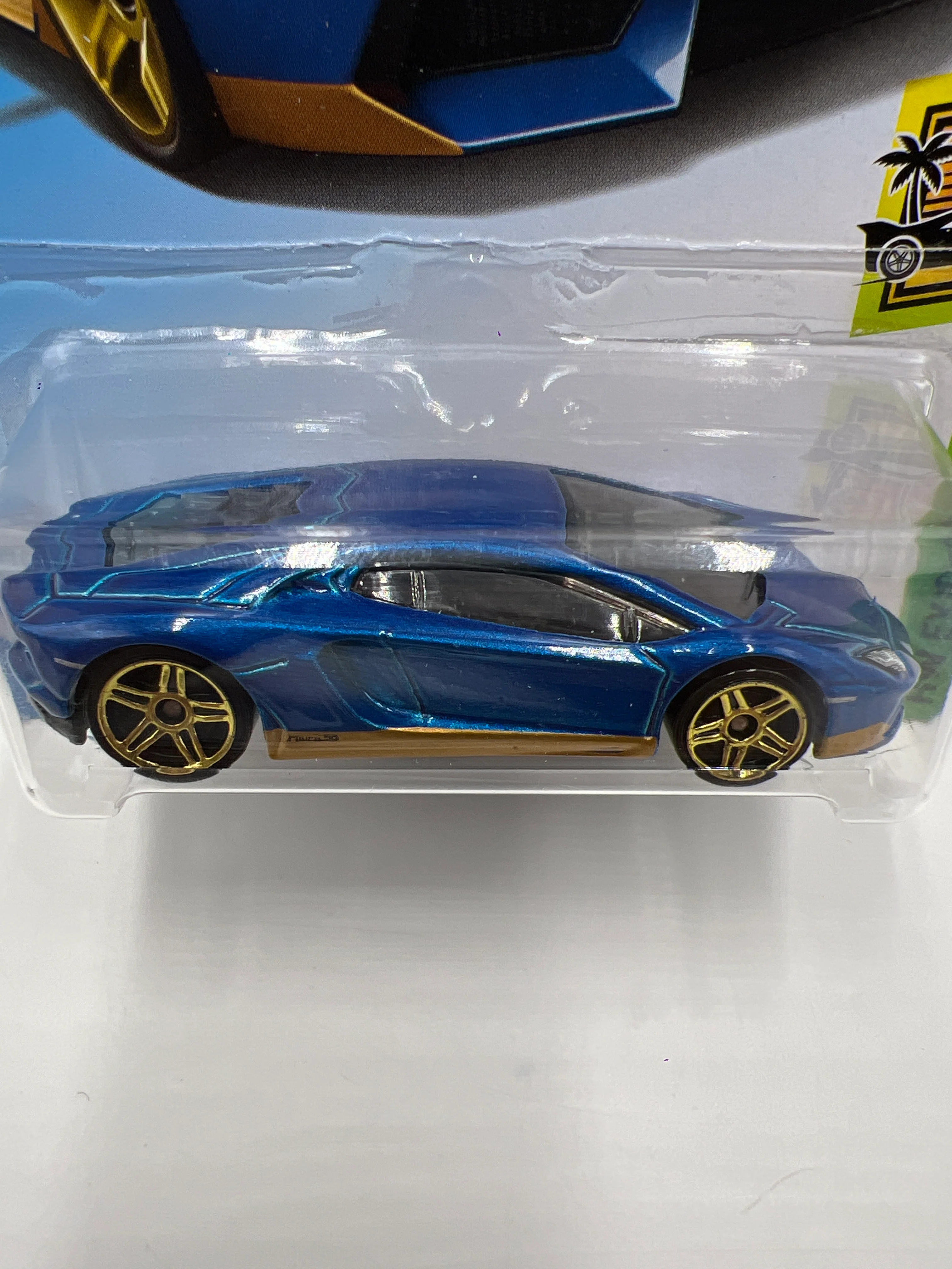 2018 Hot Wheels Lamborghini Aventador Miura Homage Kmart Exclusive Blue 238E - Image 3