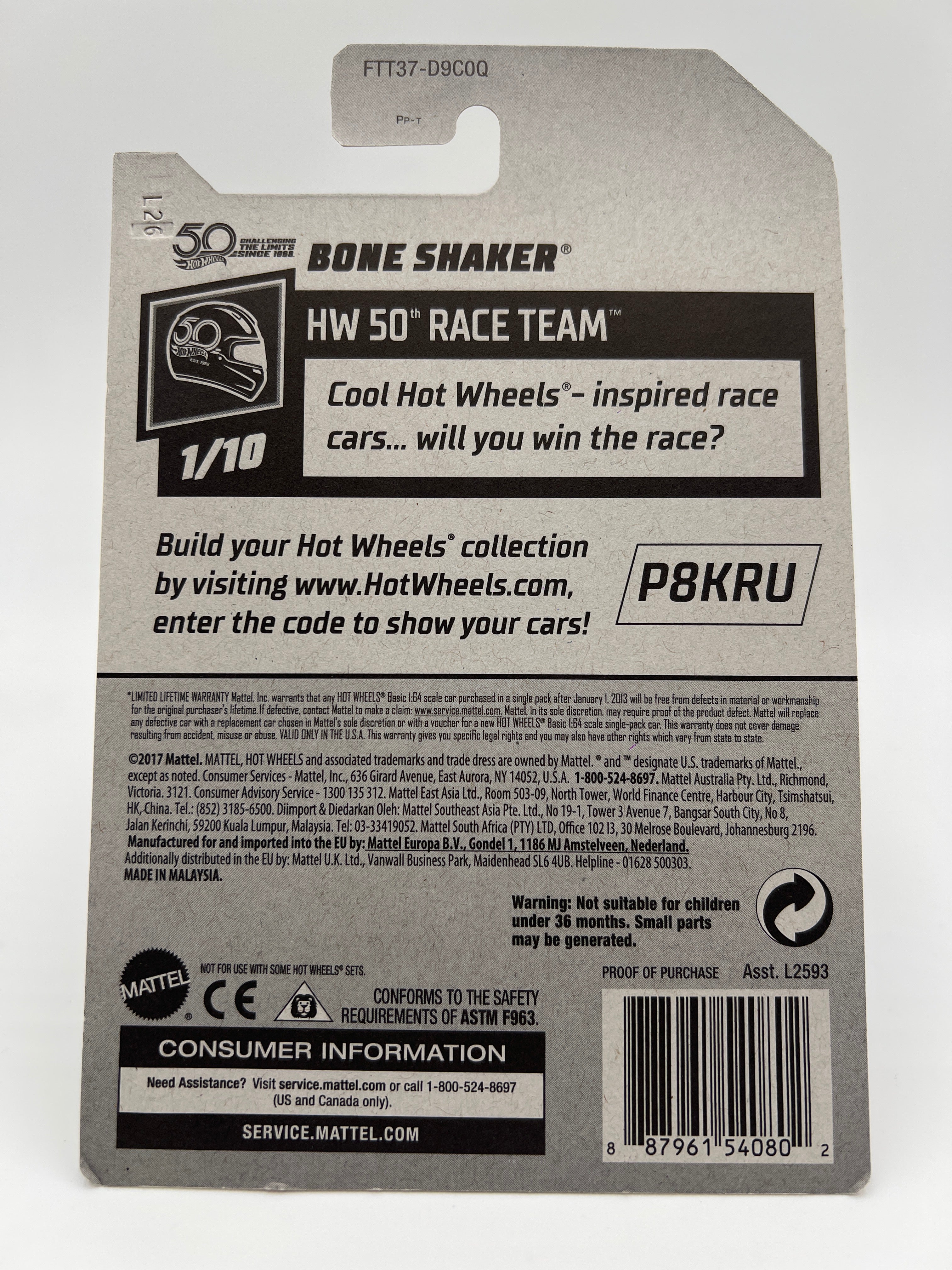 2018 Hot Wheels Super Treasure Hunt Bone Shaker Ultimate Chase W/Protector - Image 6