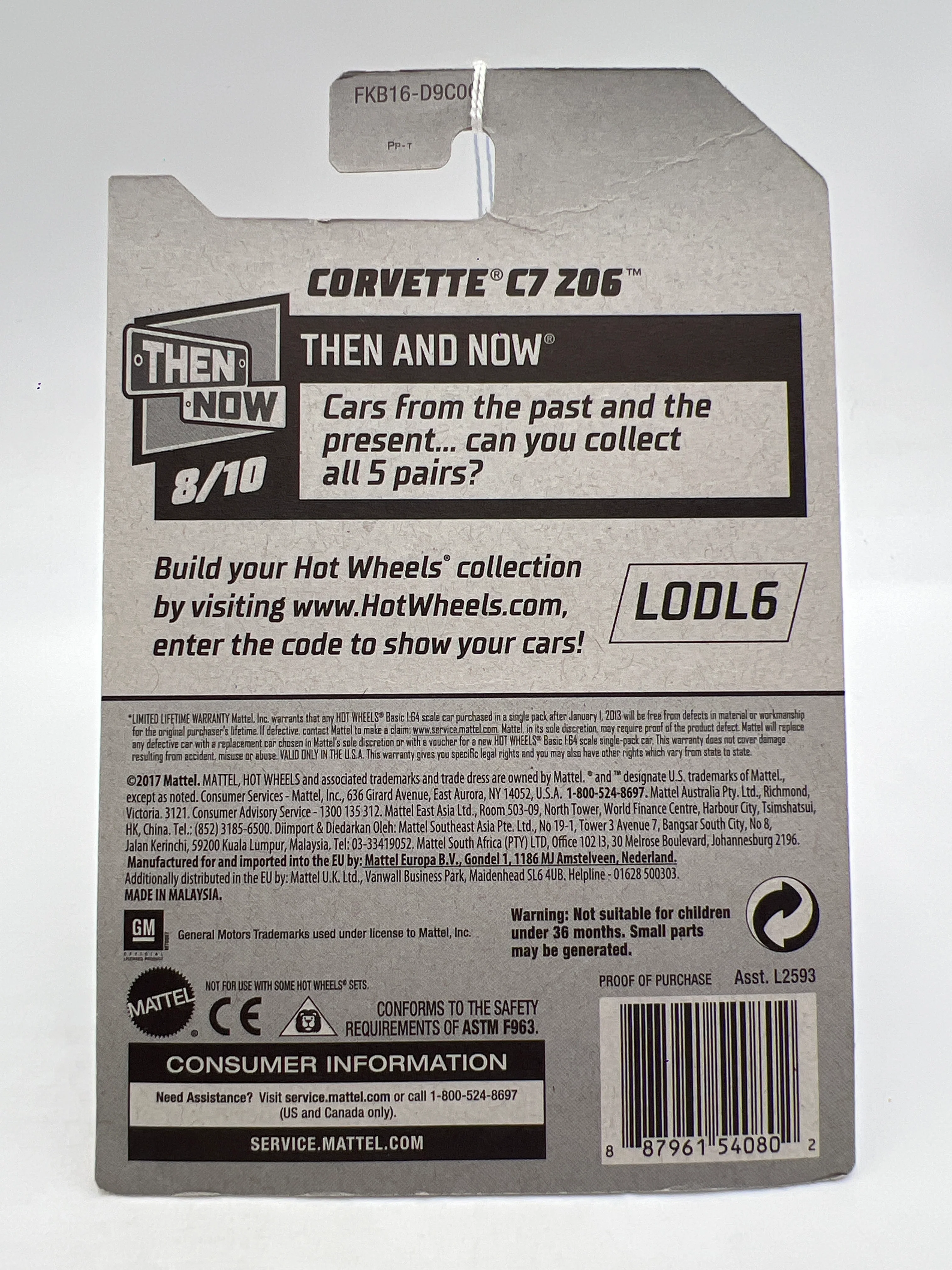 2018 Hot Wheels Then And Now #339 Corvette C7 Z06 Blue 1C - Image 6