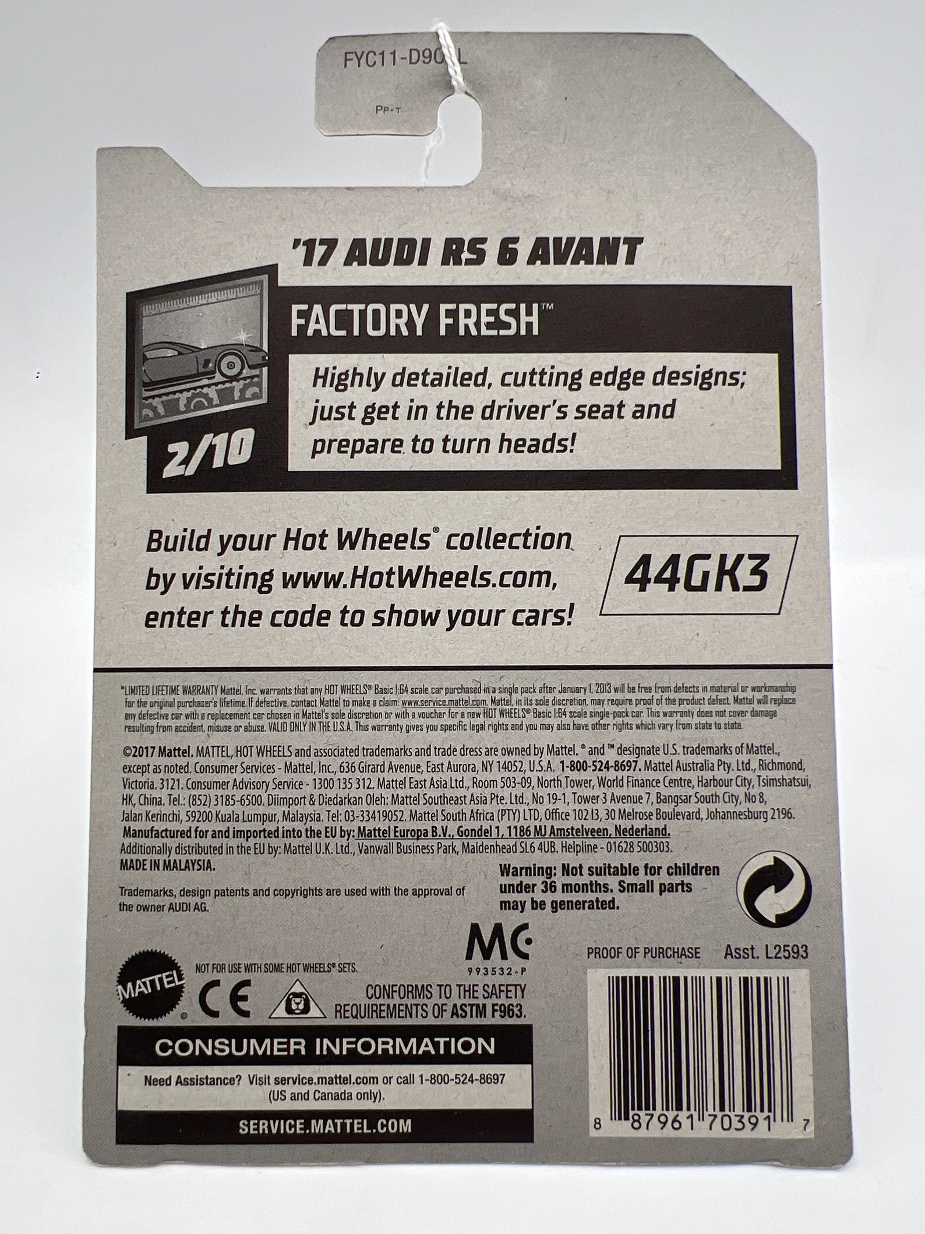 2019 Hot Wheels Factory Fresh #214 17 Audi RS 6 Avant Blue 109C - Image 6