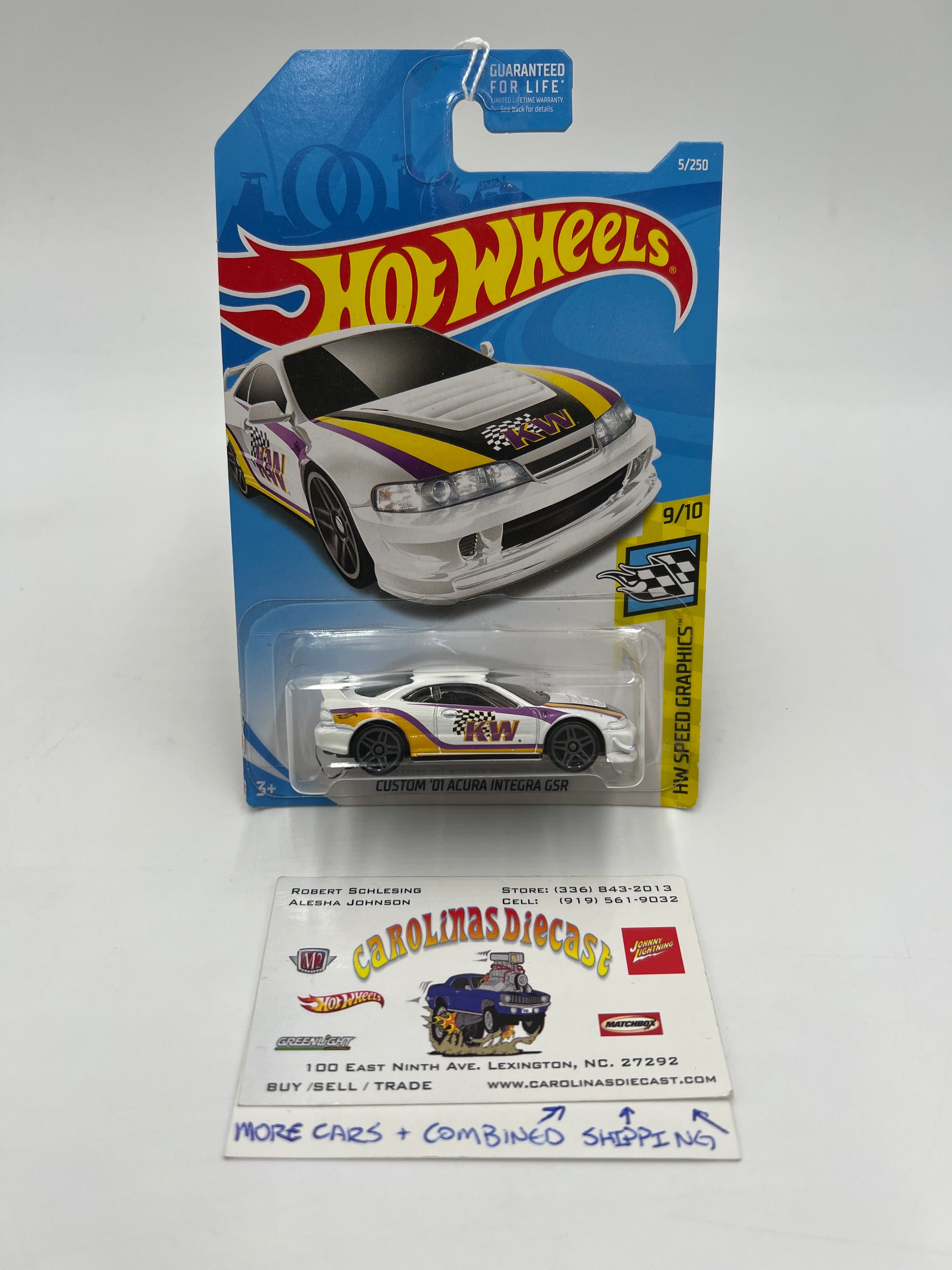 2019 Hot Wheels Speed Graphics #5 Custom 01 Acura Integra GSR White 107D