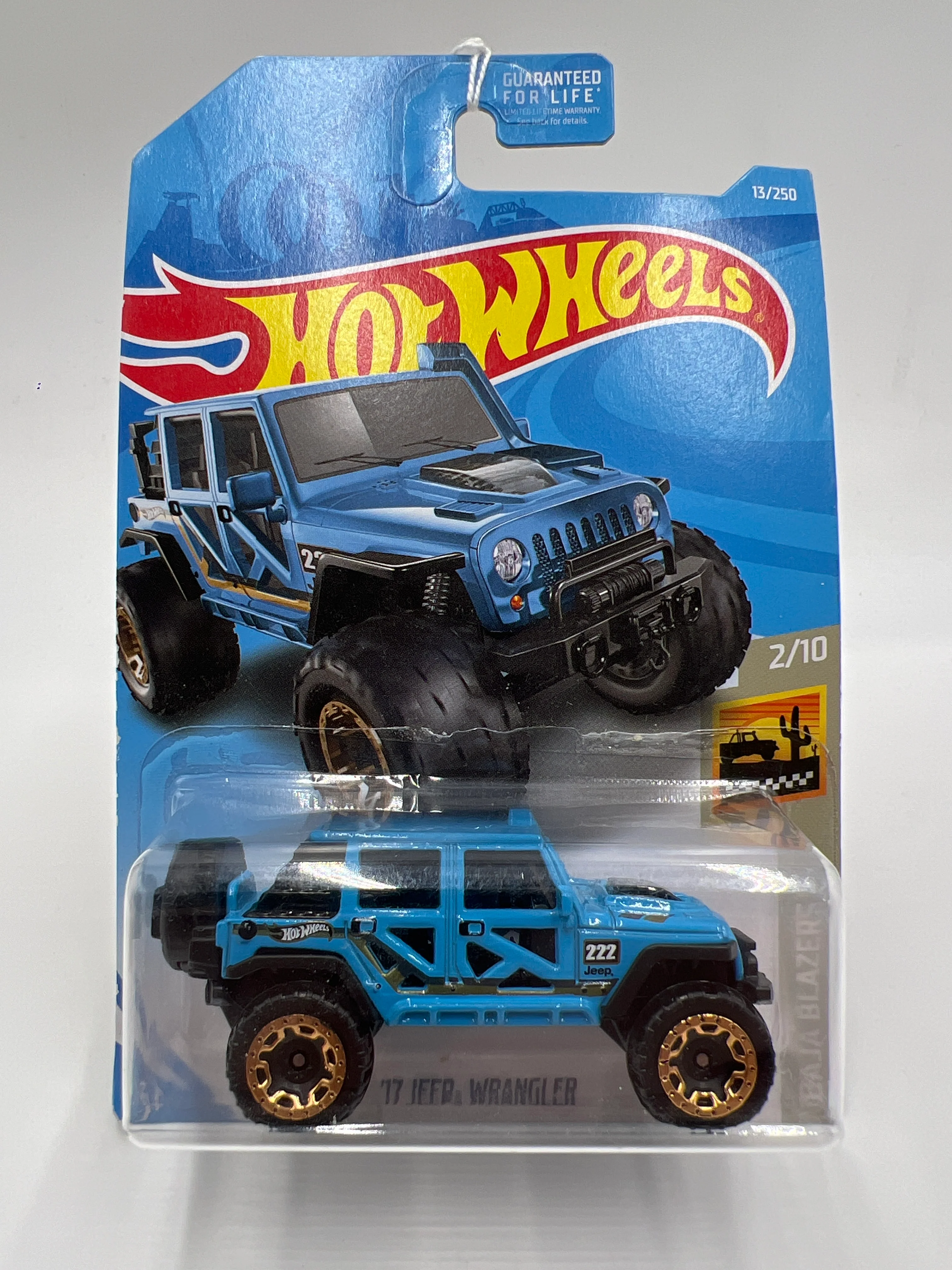 2019 Hot Wheels Baja Blazers #13 17 Jeep Wrangler Blue 41B
