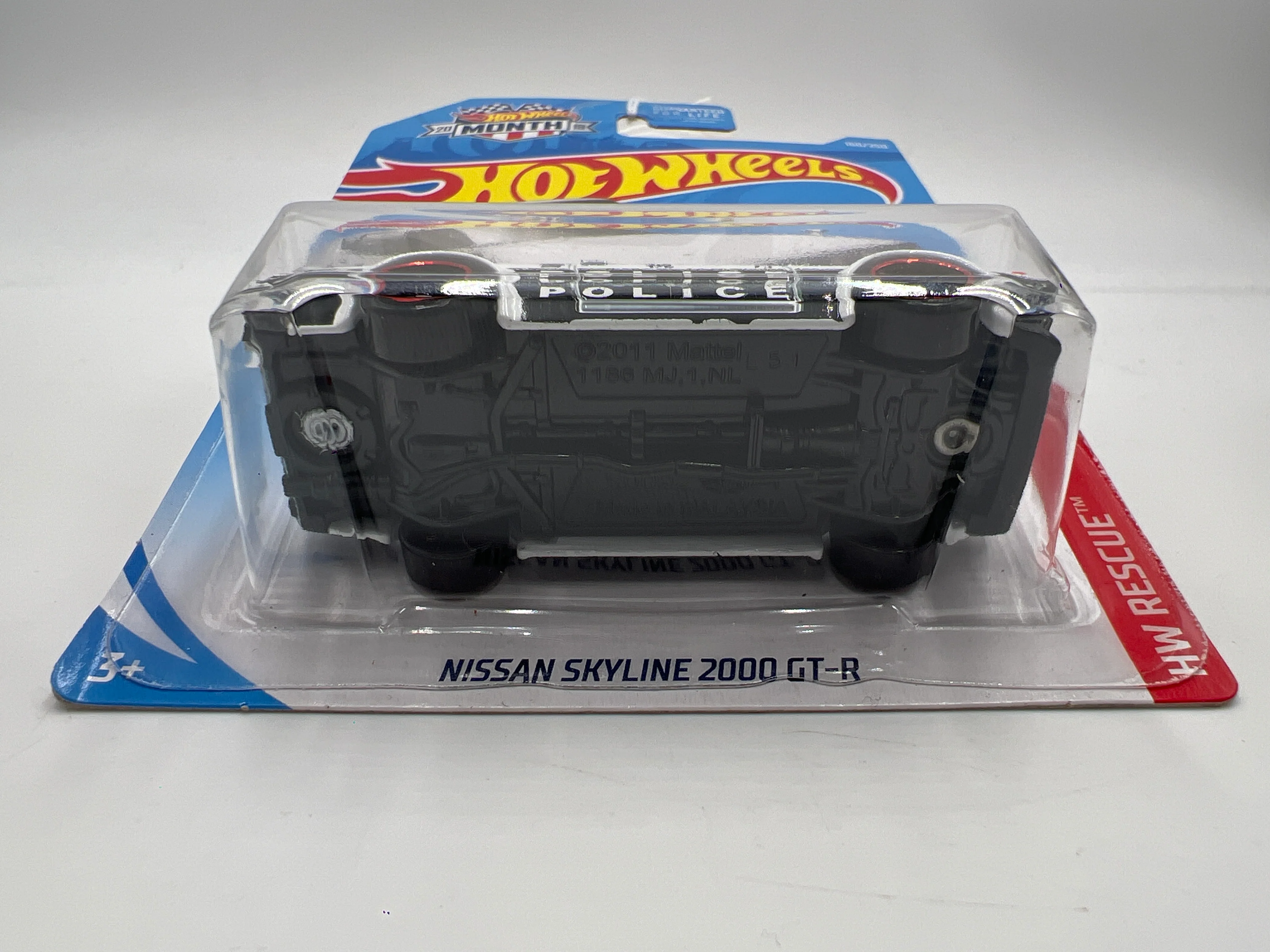 2019 Hot Wheels Month Card #160 Nissan Skyline 2000 GT-R Police Black/White 82E - Image 6