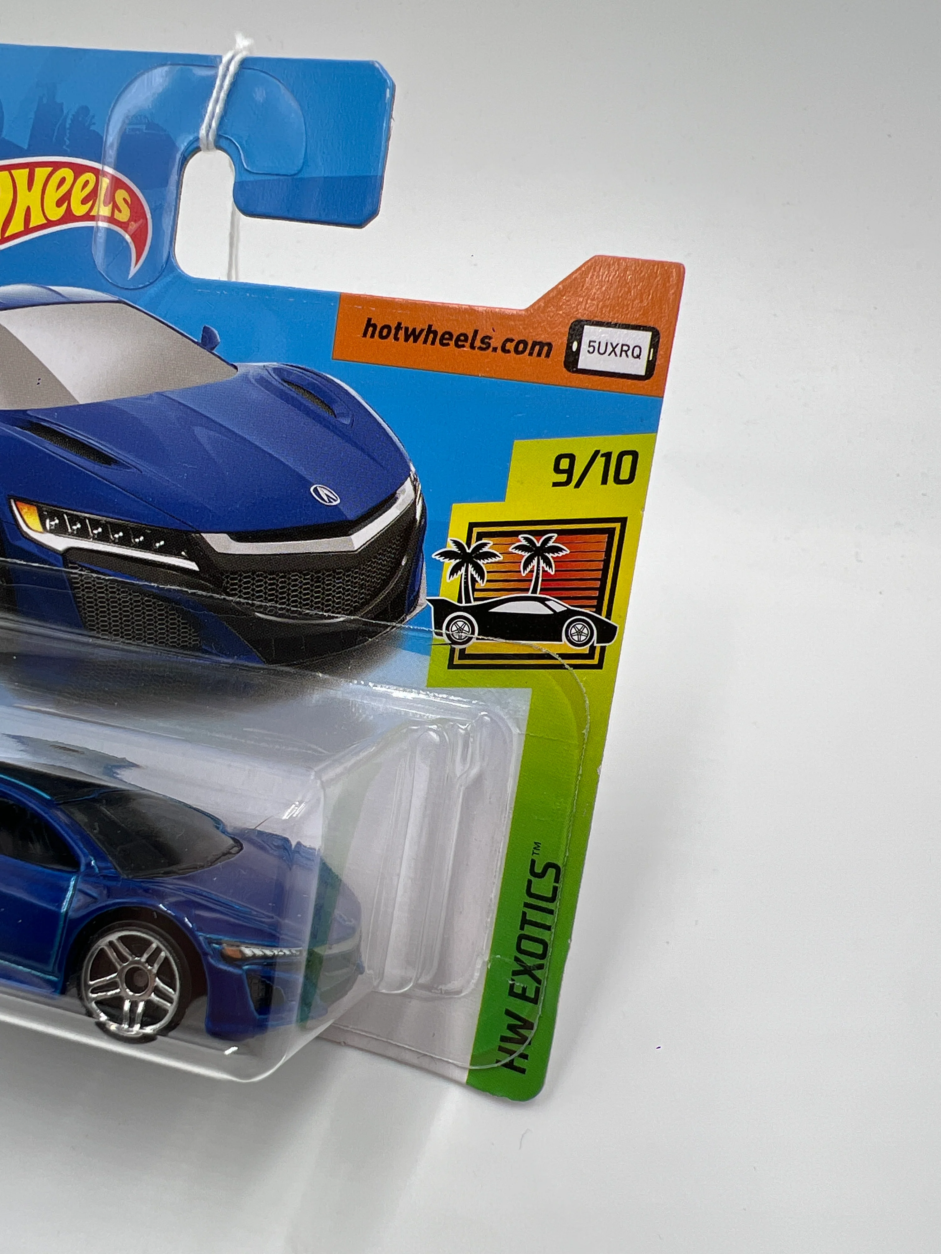 2019 Hot Wheels Exotics #199 17 Acura NSX Blue Short Card 103A - Image 4