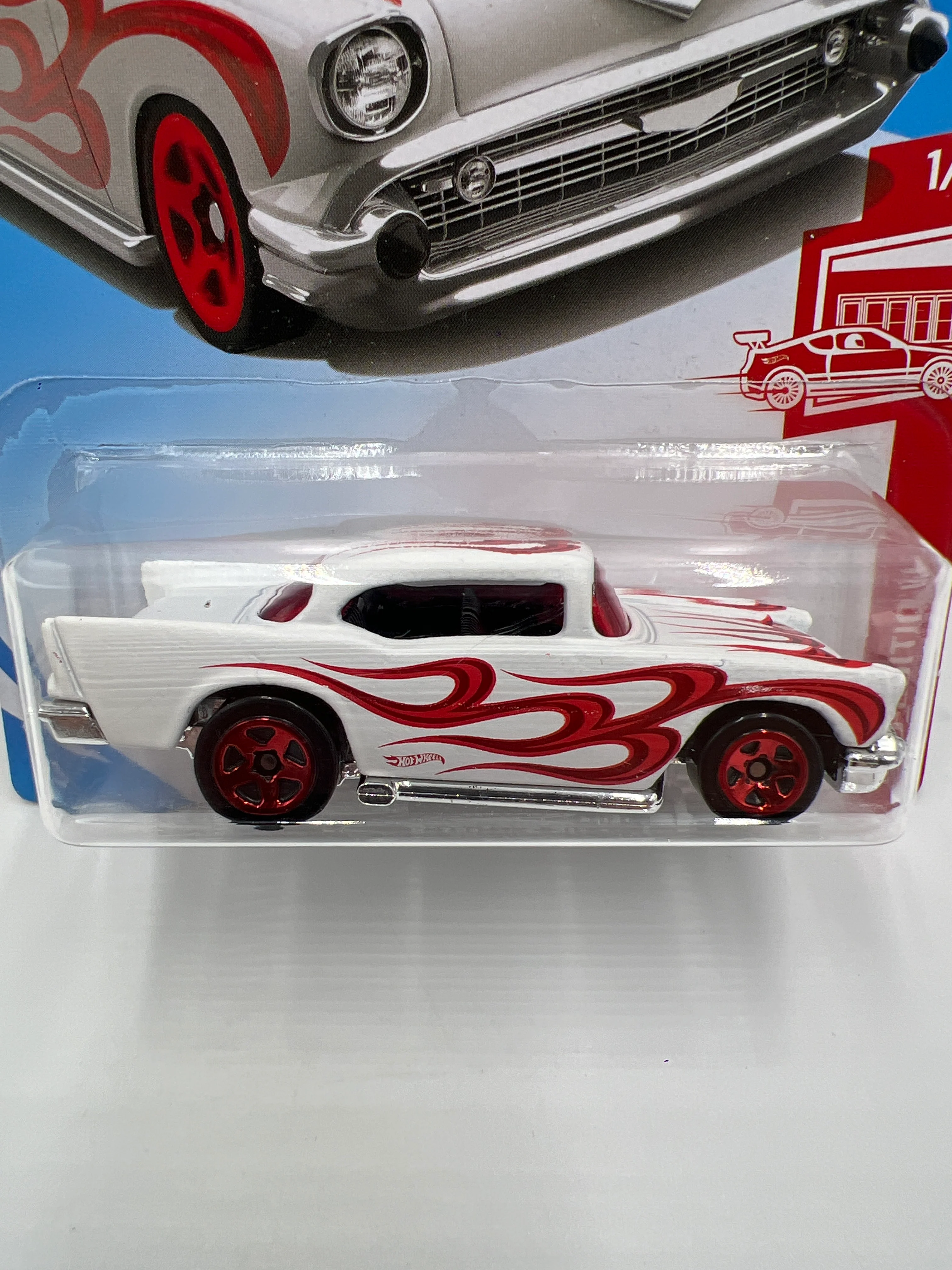 2019 Hot Wheels Target Exclusive Red Edition #9 57 Chevy White 148E - Image 2