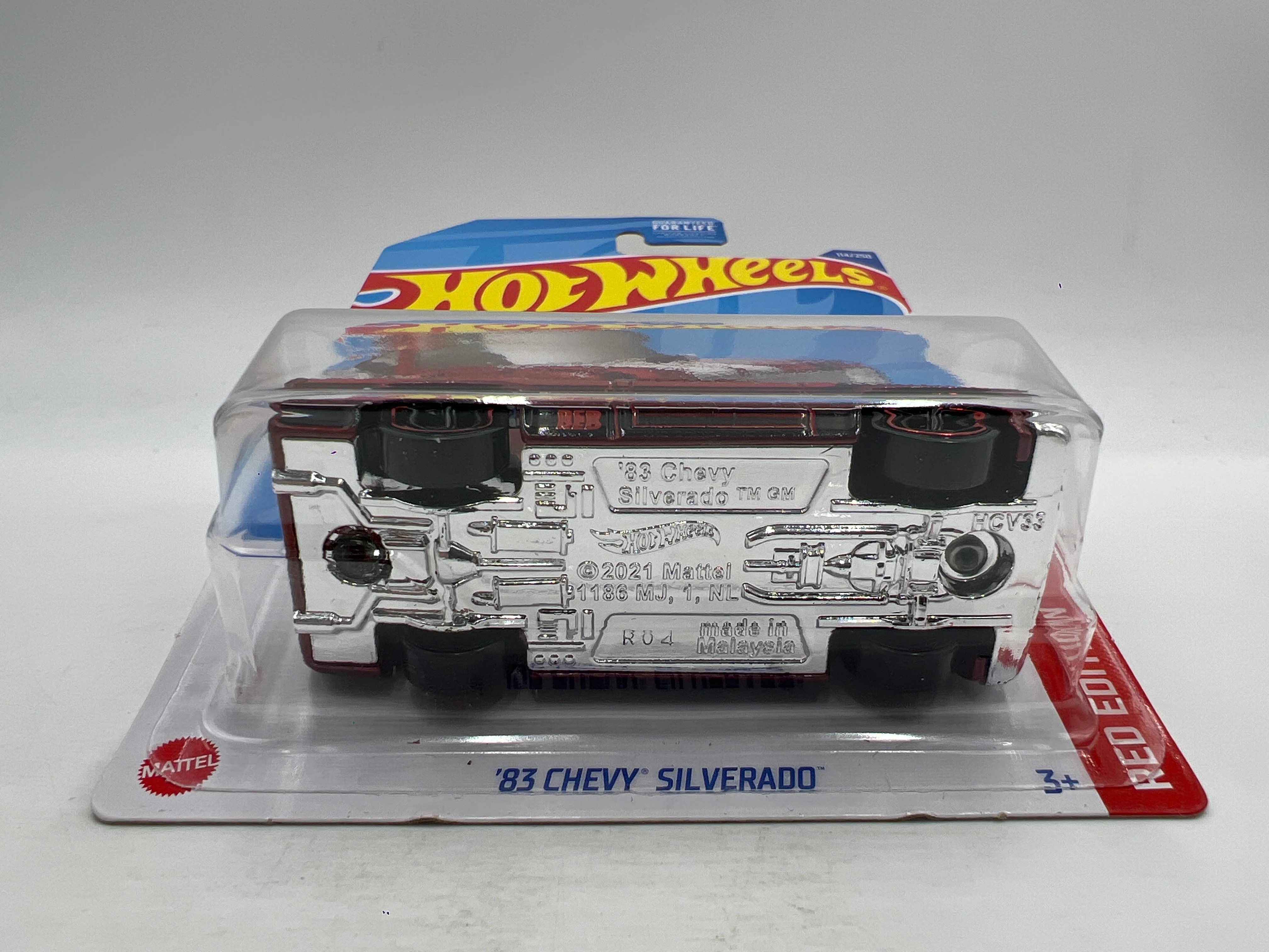 Hot Wheels Target Exclusive Red Edition #114 83 Chevy Silverado Red W/Protector - Image 6
