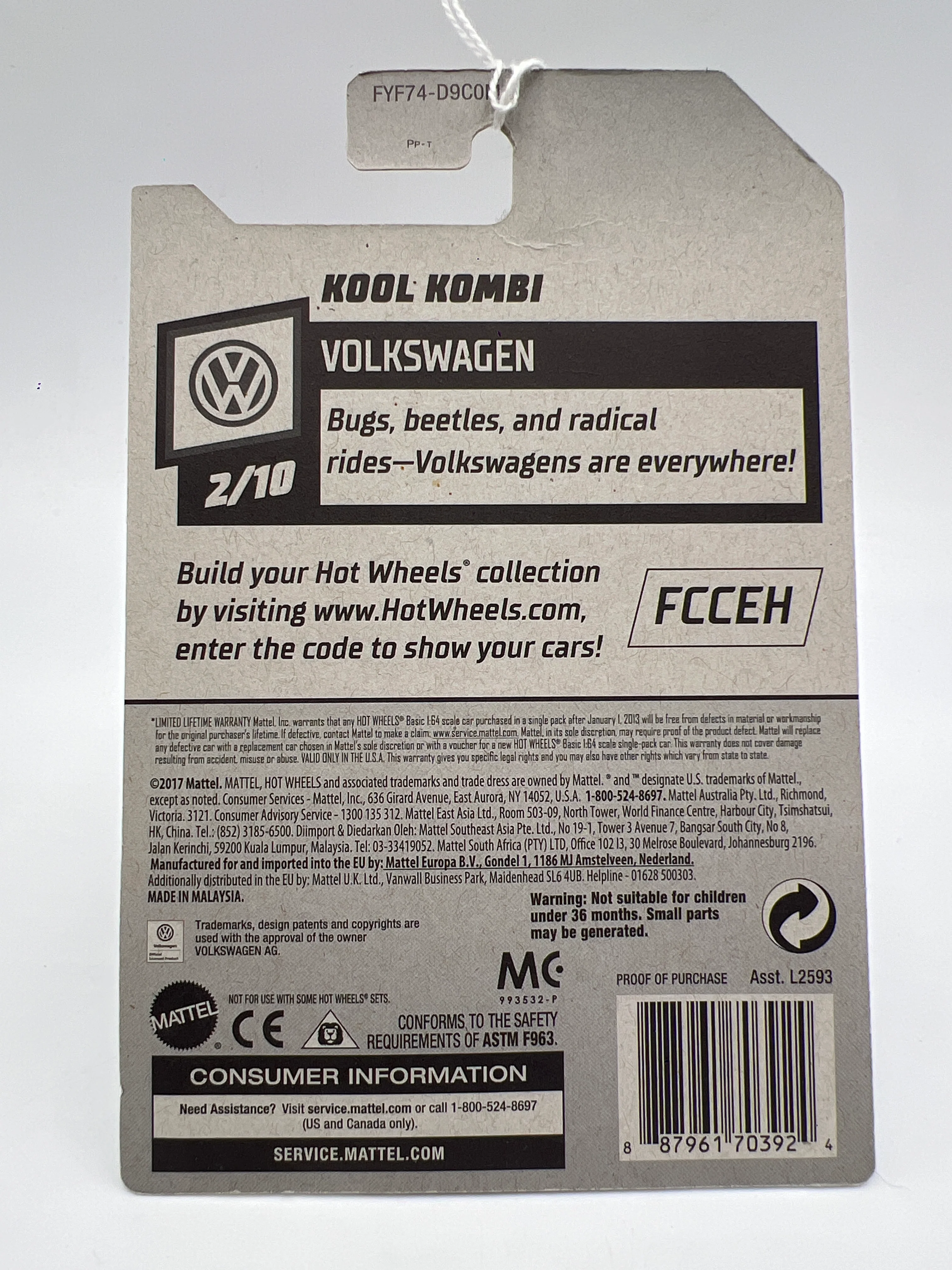 2019 Hot Wheels Volkswagen #136 Kool Kombi White Magnus Walker 97F - Image 7