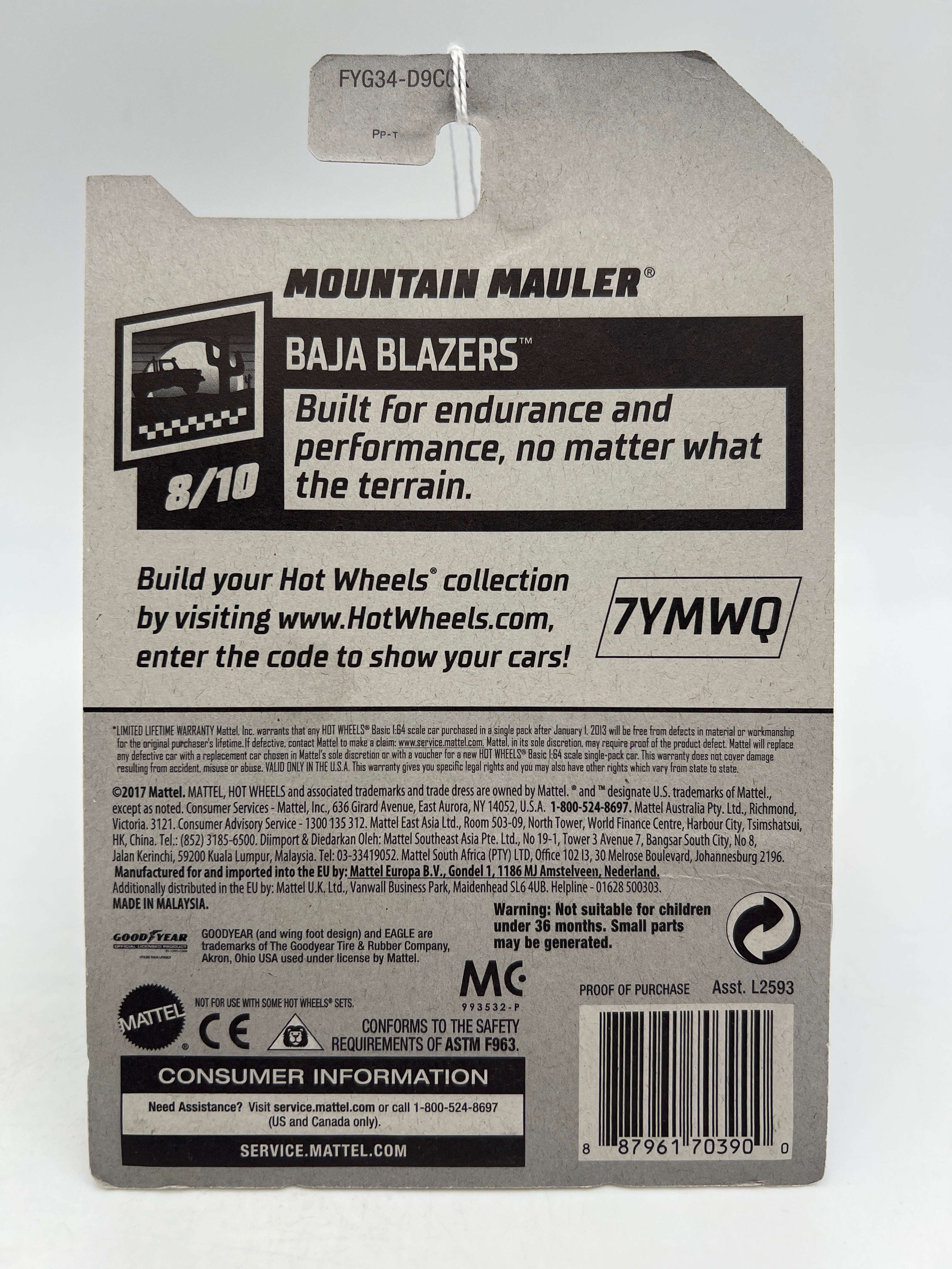 2019 Hot Wheels Walmart Exclusive Zamac 10 #114 Mountain Mauler 149H - Image 2