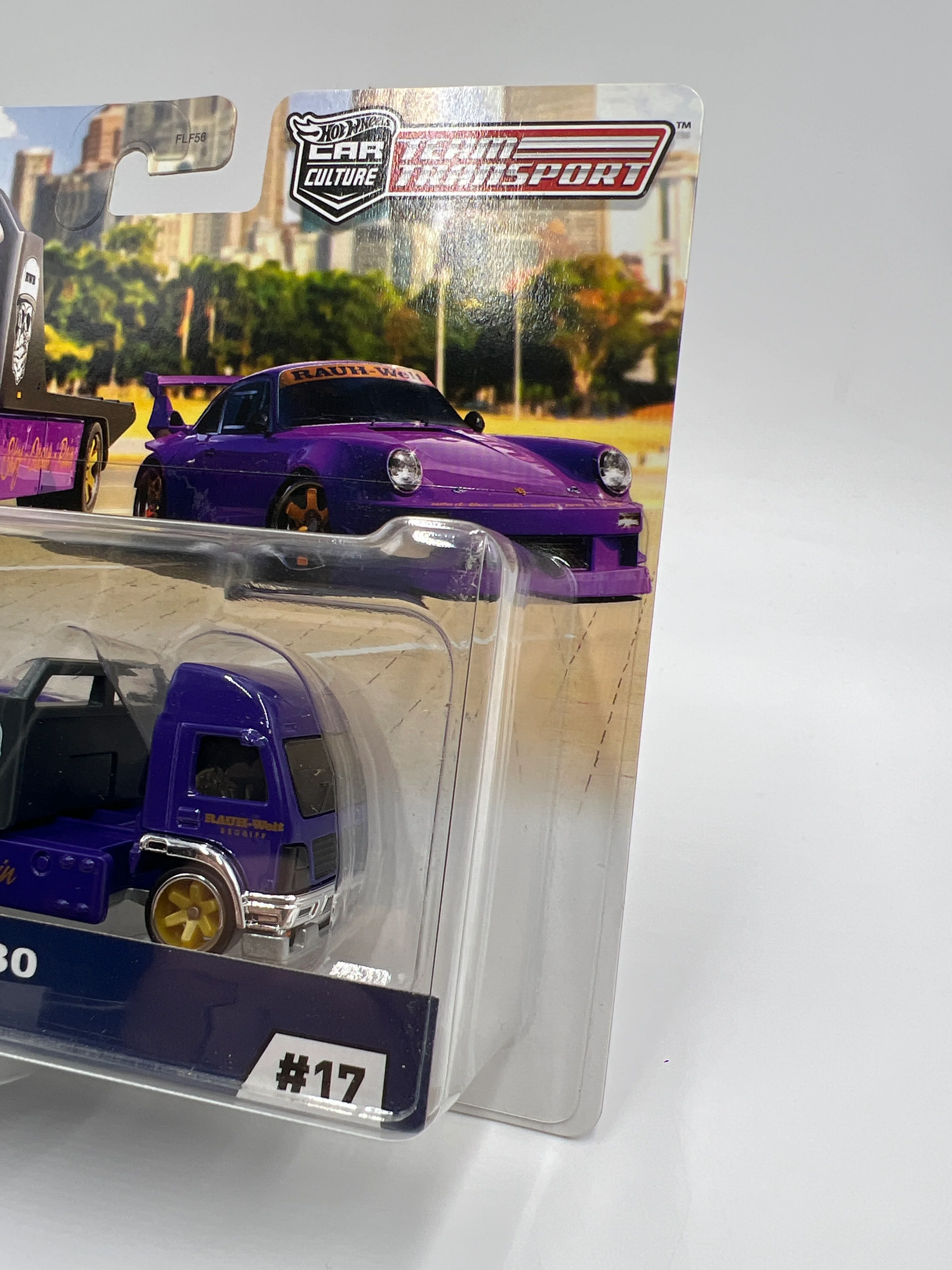 2019 Hot Wheels Team Transport #17 RWB Porsche 930 & Aero Lift Purple W/Protector - Image 5