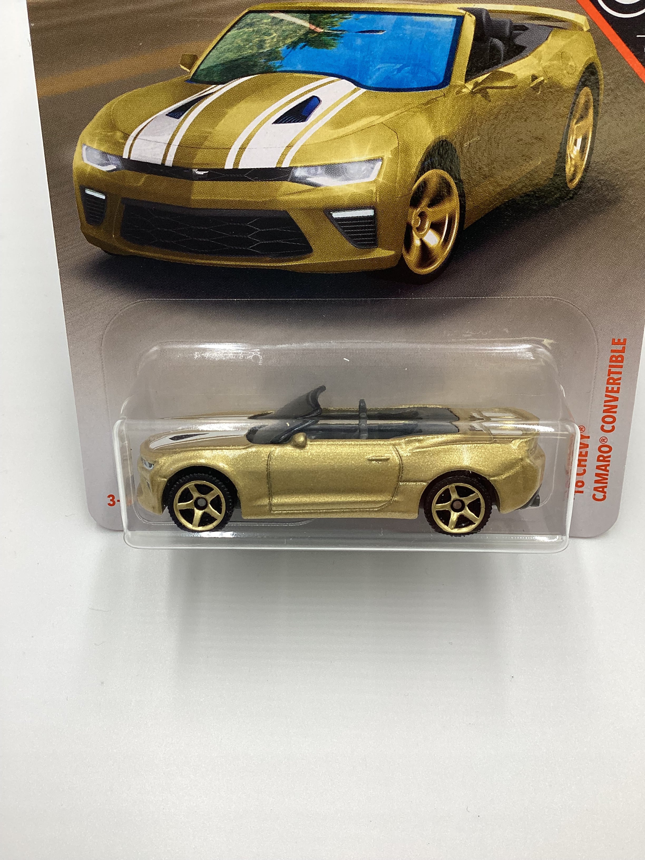 2019 Matchbox 50th Anniversary Superfast Gold 16 Chevy Camaro Convertible Gold 169Q - Image 3