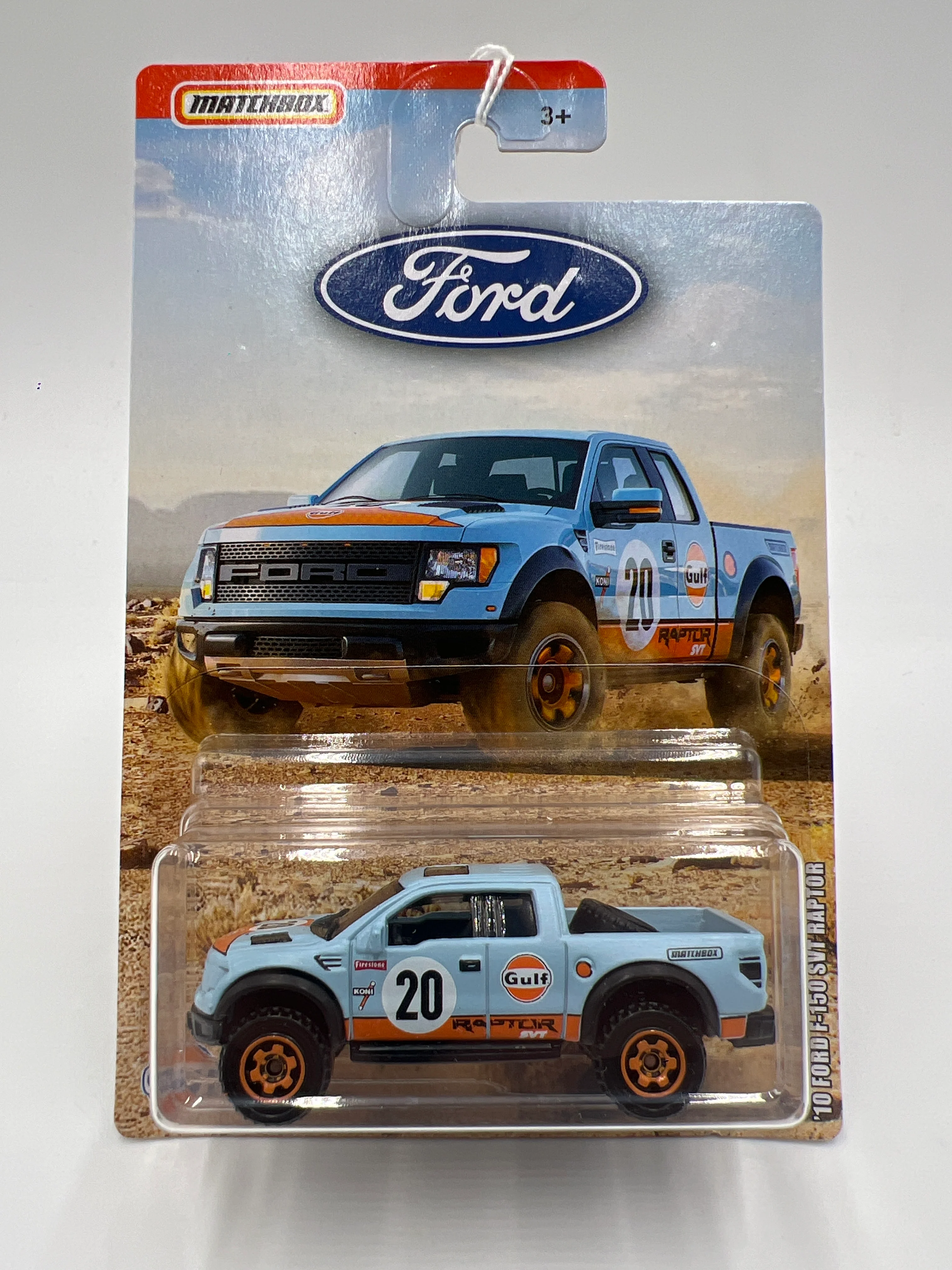 2019 Matchbox Ford Truck Series 10 Ford F-150 SVT Raptor Gulf Blue 150A - Image 2