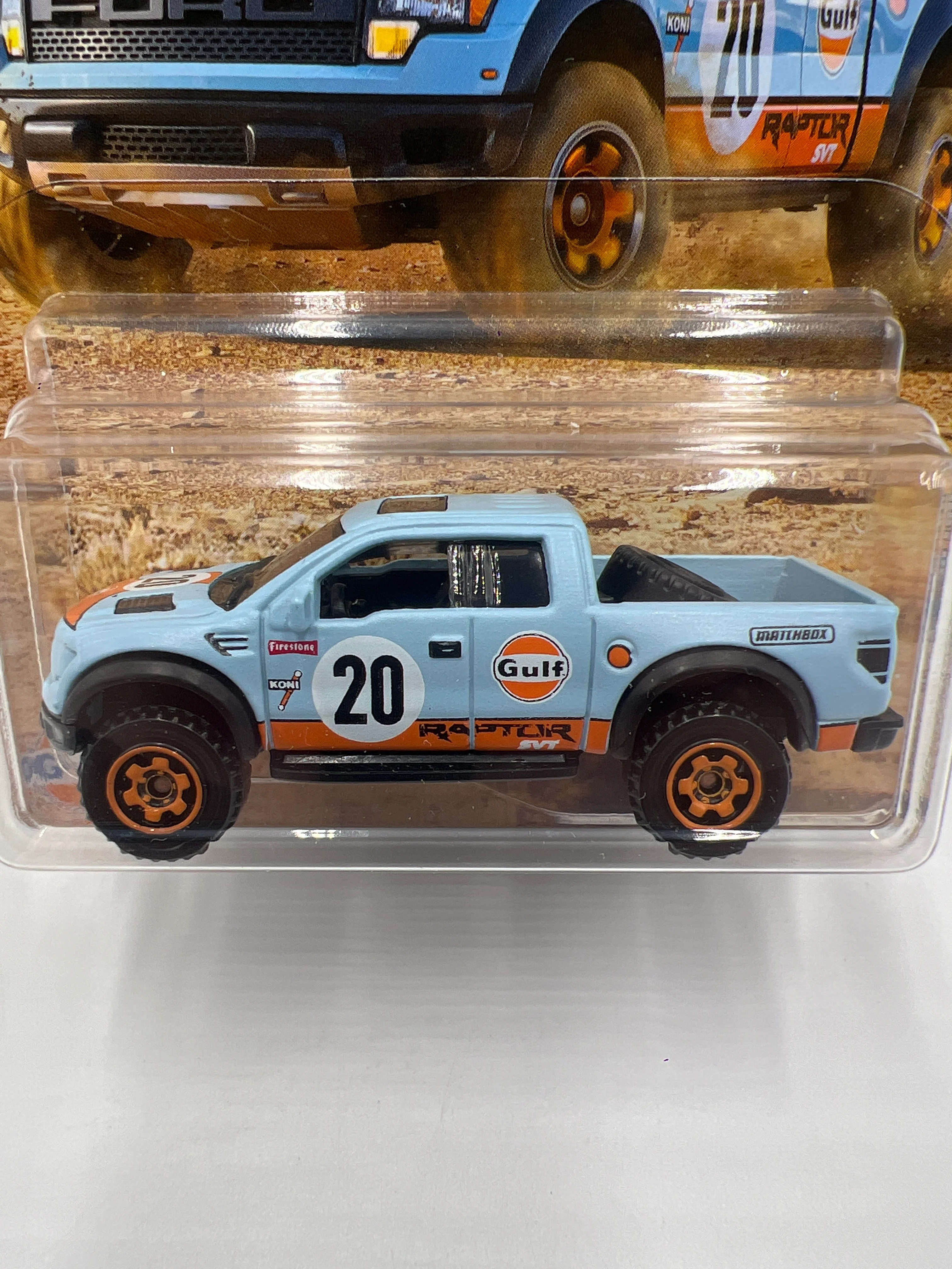 2019 Matchbox Ford Truck Series 10 Ford F-150 SVT Raptor Gulf Blue 150A - Image 3