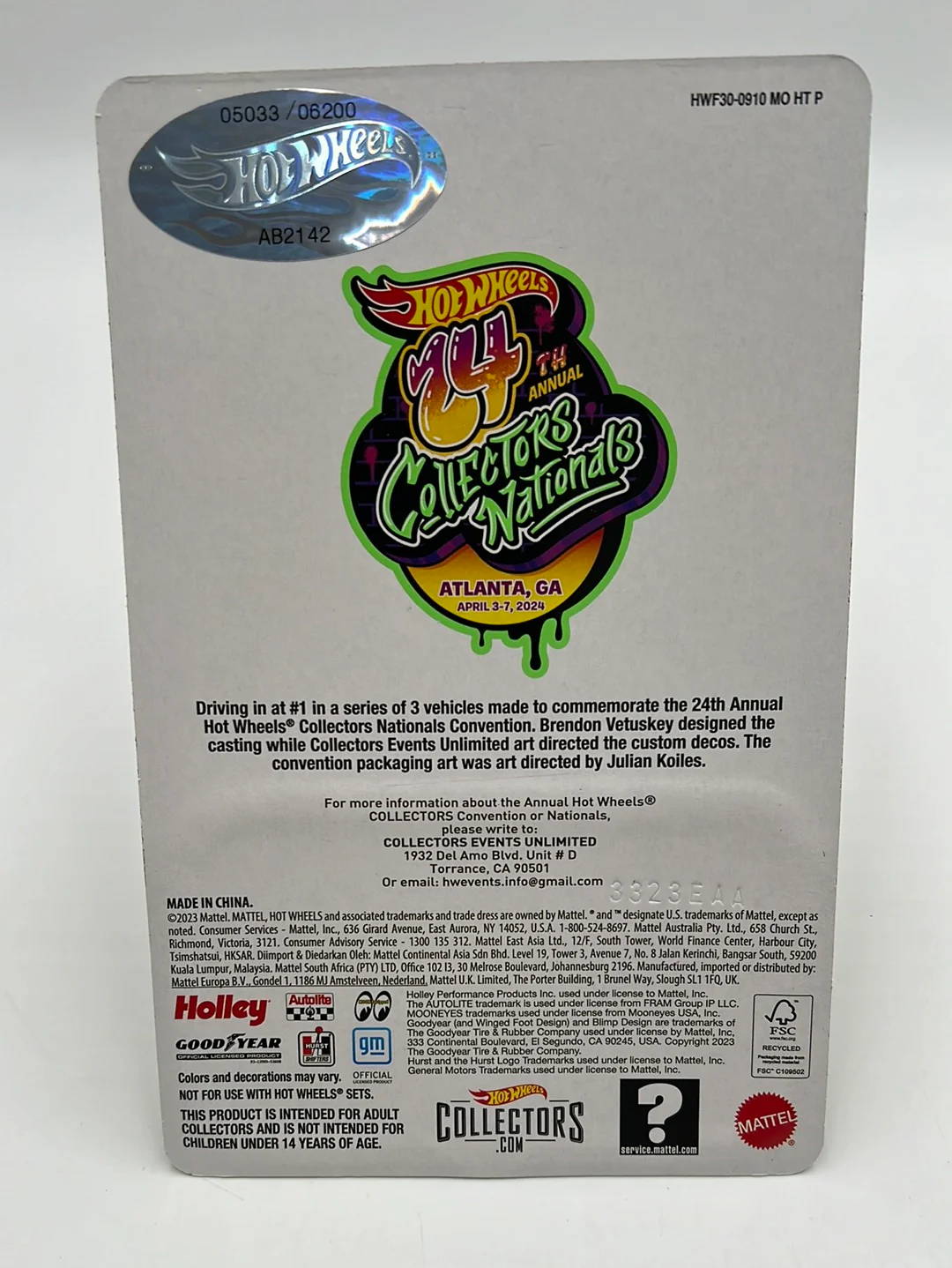 2024 Hot Wheels 24th Annual Collector Nationals ‘55 Chevy Bel Air Gasser 5033/6200 - Image 6