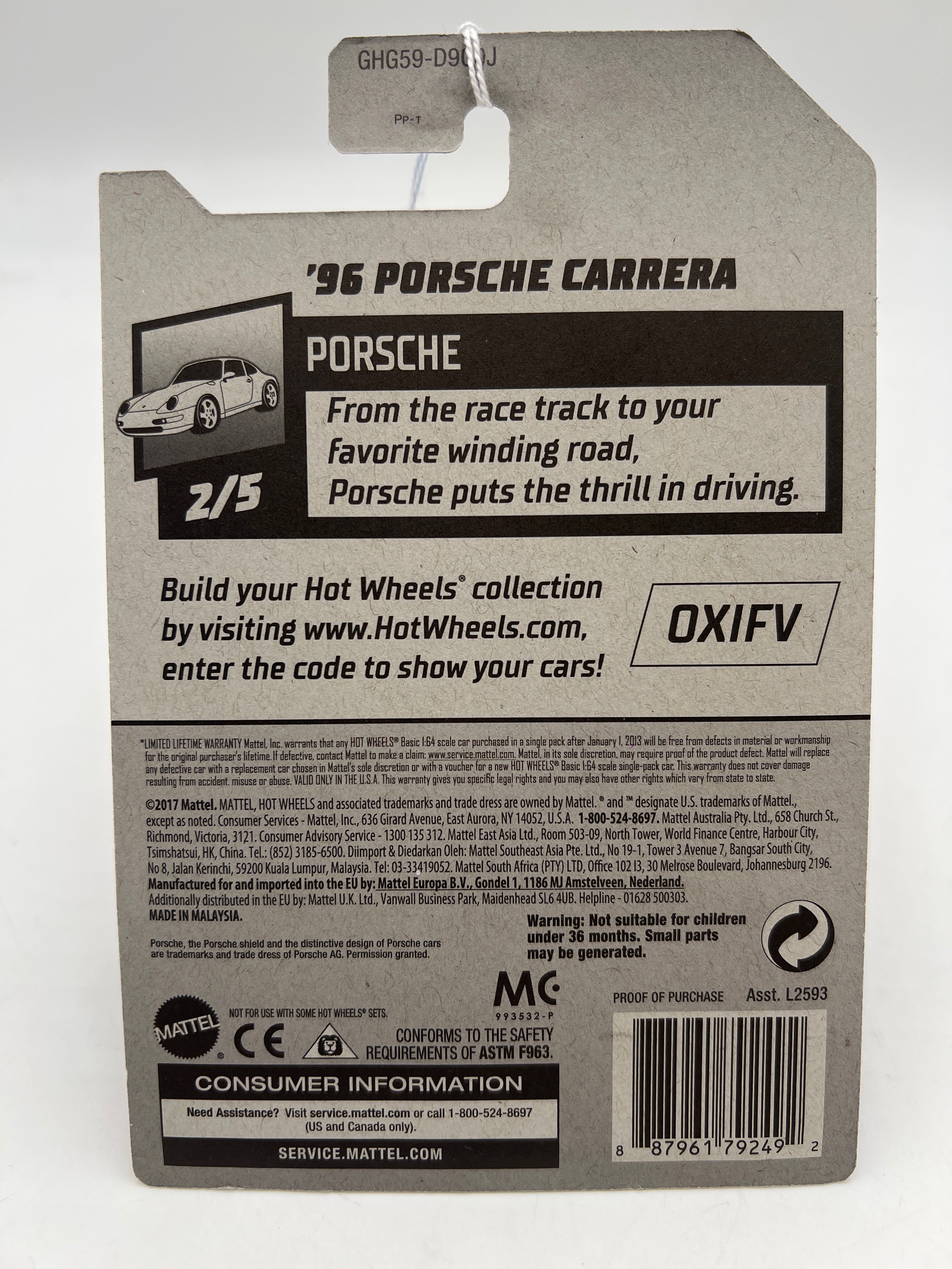 2020 Hot Wheels #72 Kroger Exclusive 96 Porsche Carrera Silver - Image 6