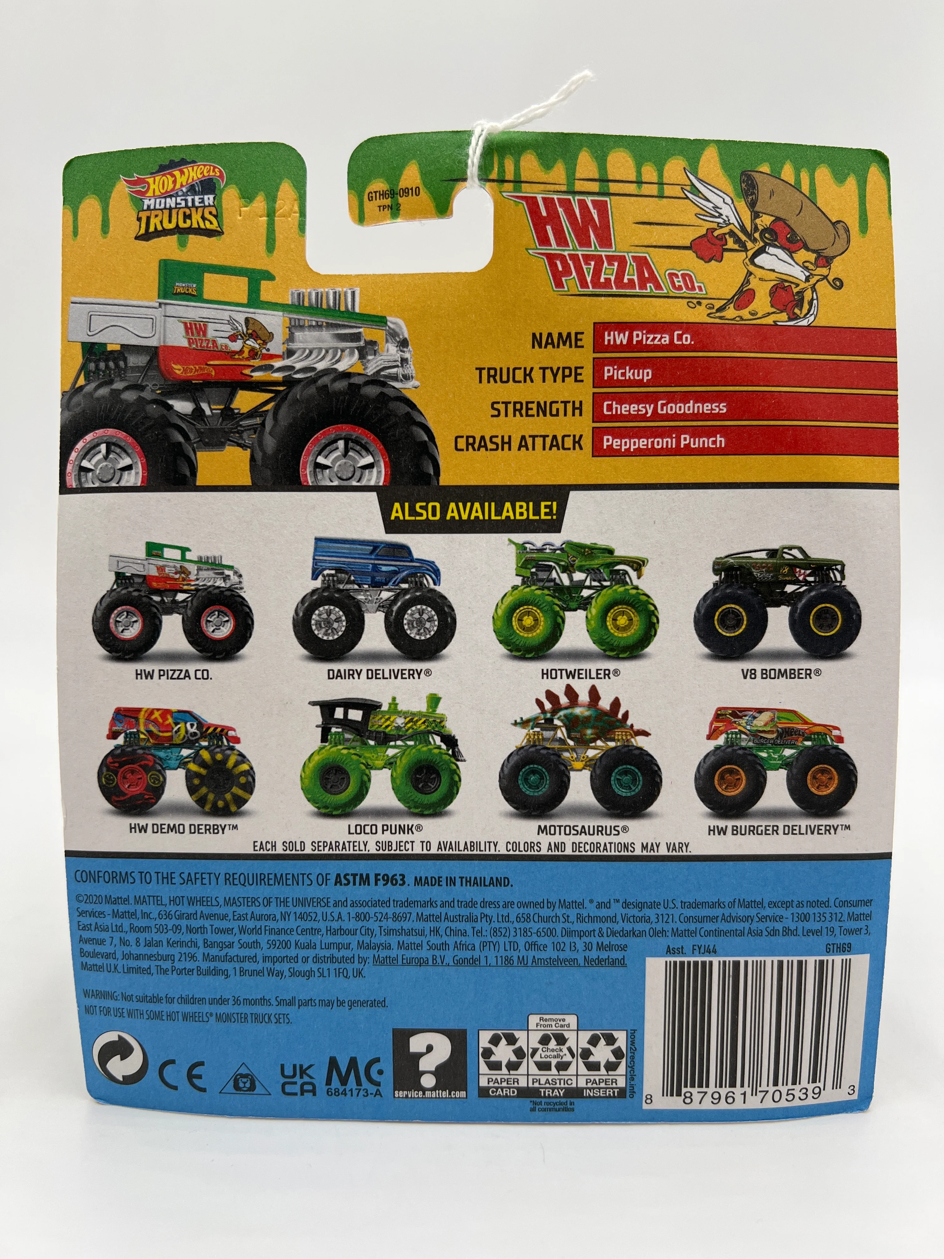 2021 Hot Wheels Monster Trucks Fast Foodie #47 HW Pizza Co Bone Shaker 129F - Image 6