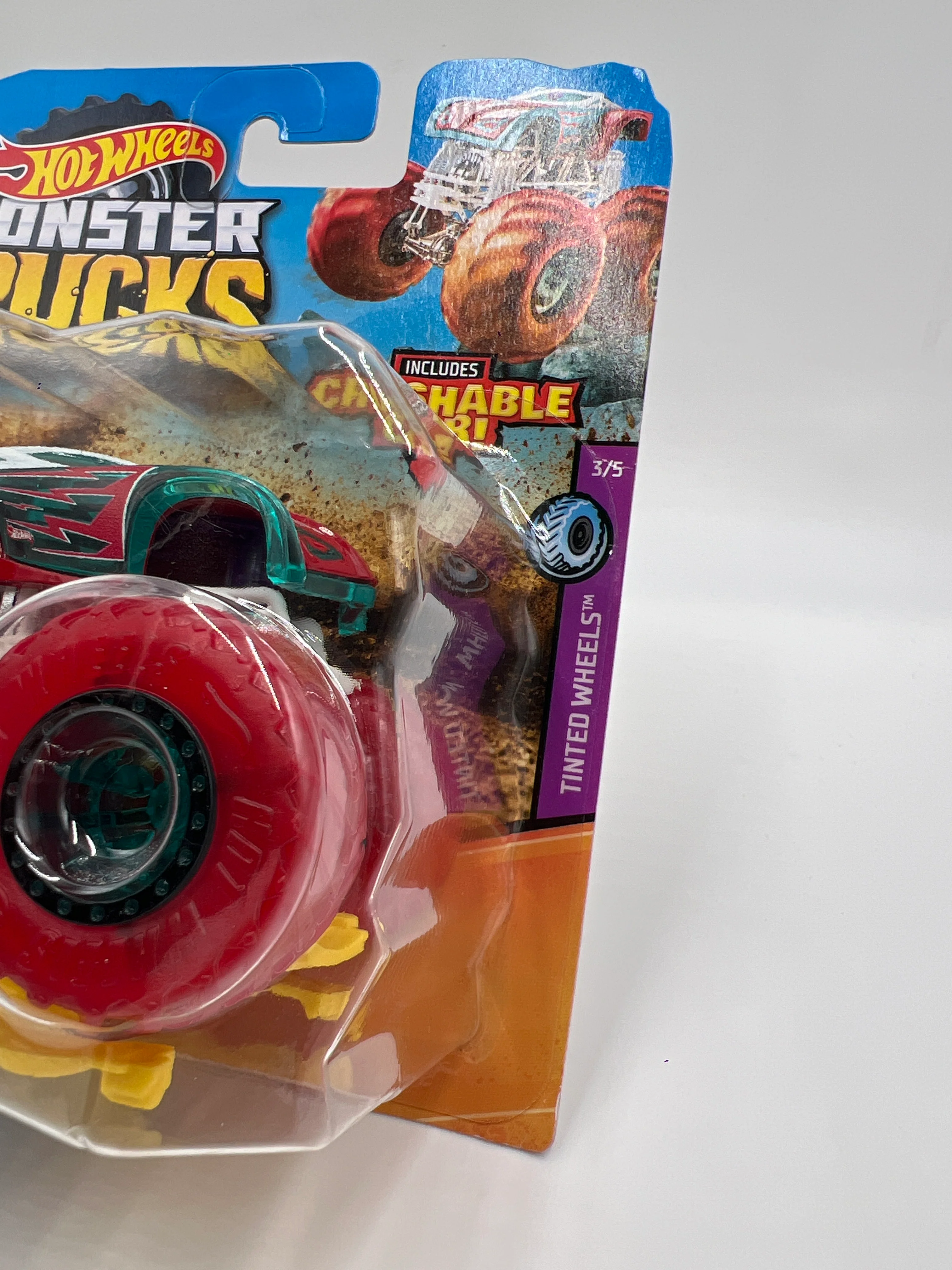 2020 Hot Wheels Monster Trucks Tinted Wheels #3 El Superfasto W/Protector VHTF - Image 4