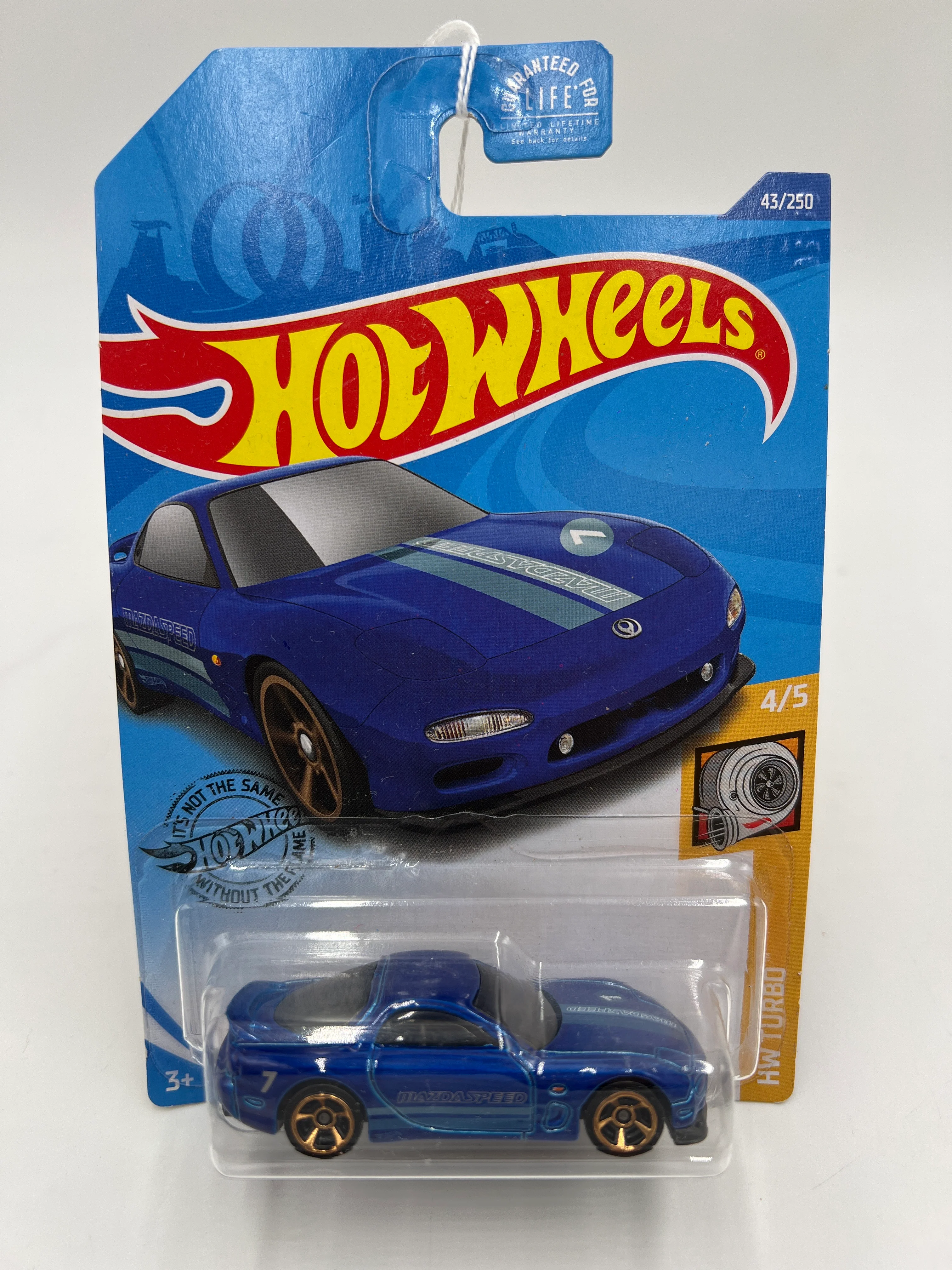2020 Hot Wheels Turbo #43 95 Mazda RX-7 Blue 84A - Image 2