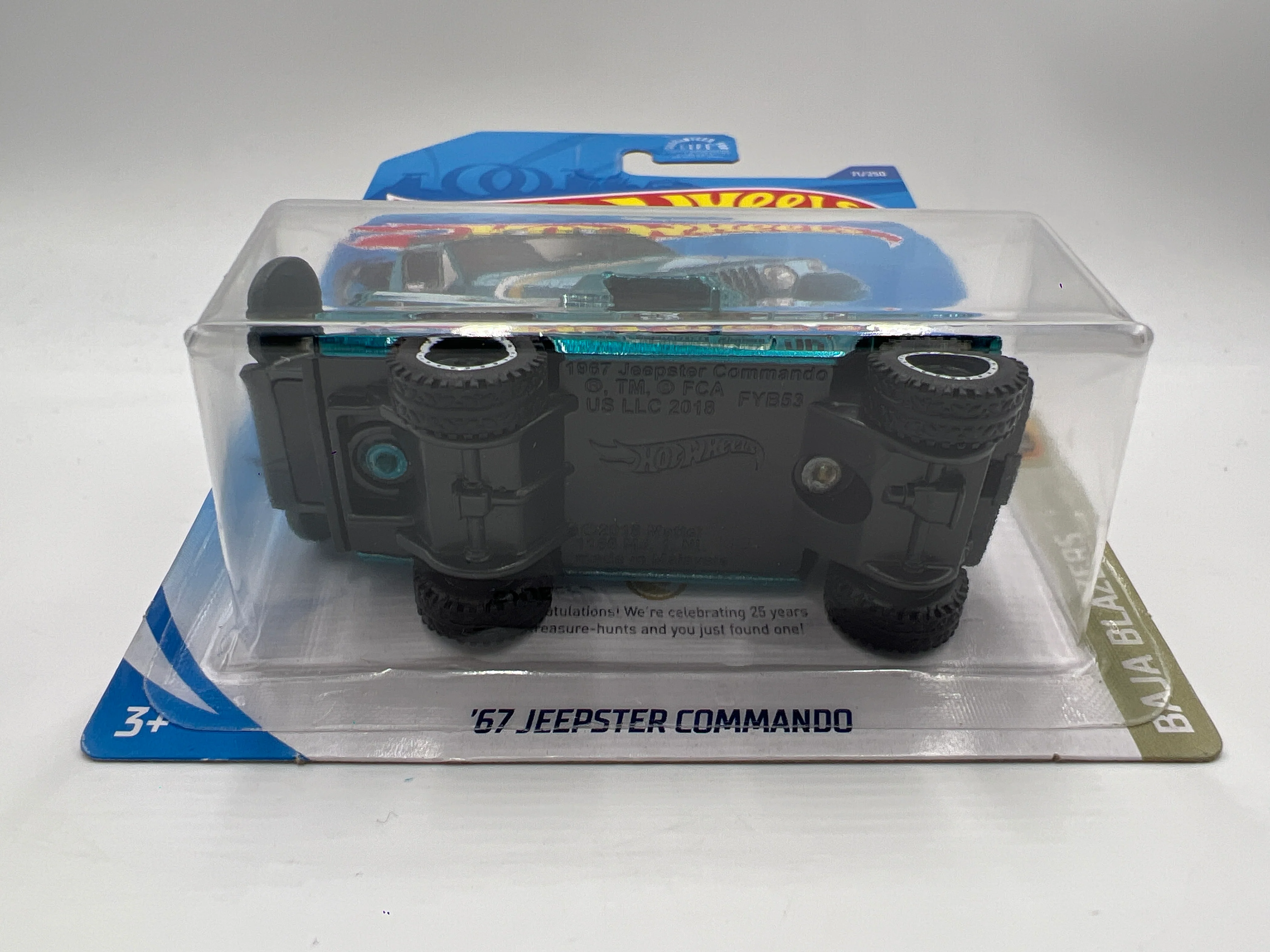 2020 Hot Wheels Super Treasure hunt #71 67 Jeepster Commando Blue W/Protector - Image 6