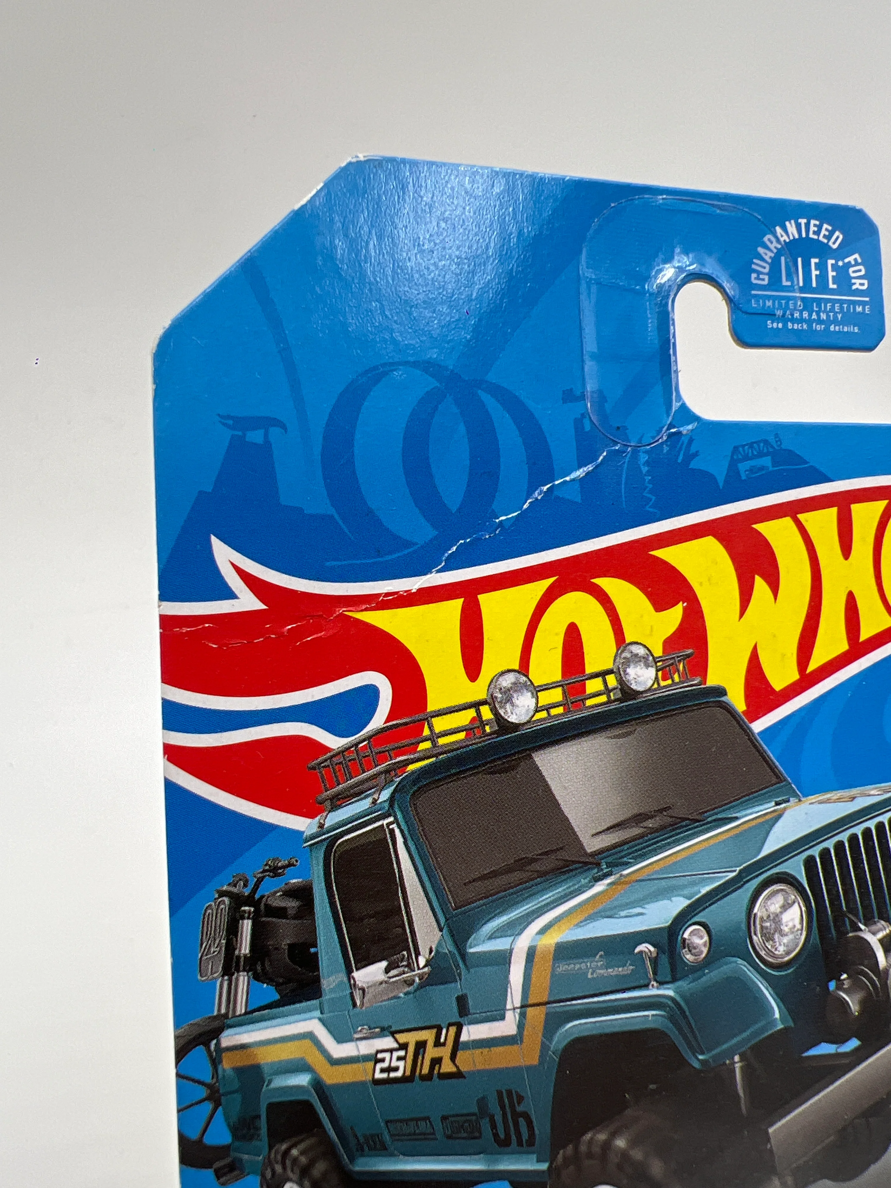 2020 Hot Wheels Super Treasure Hunt #71 67 Jeepster Commando Blue W/Protector Bad Card - Image 4