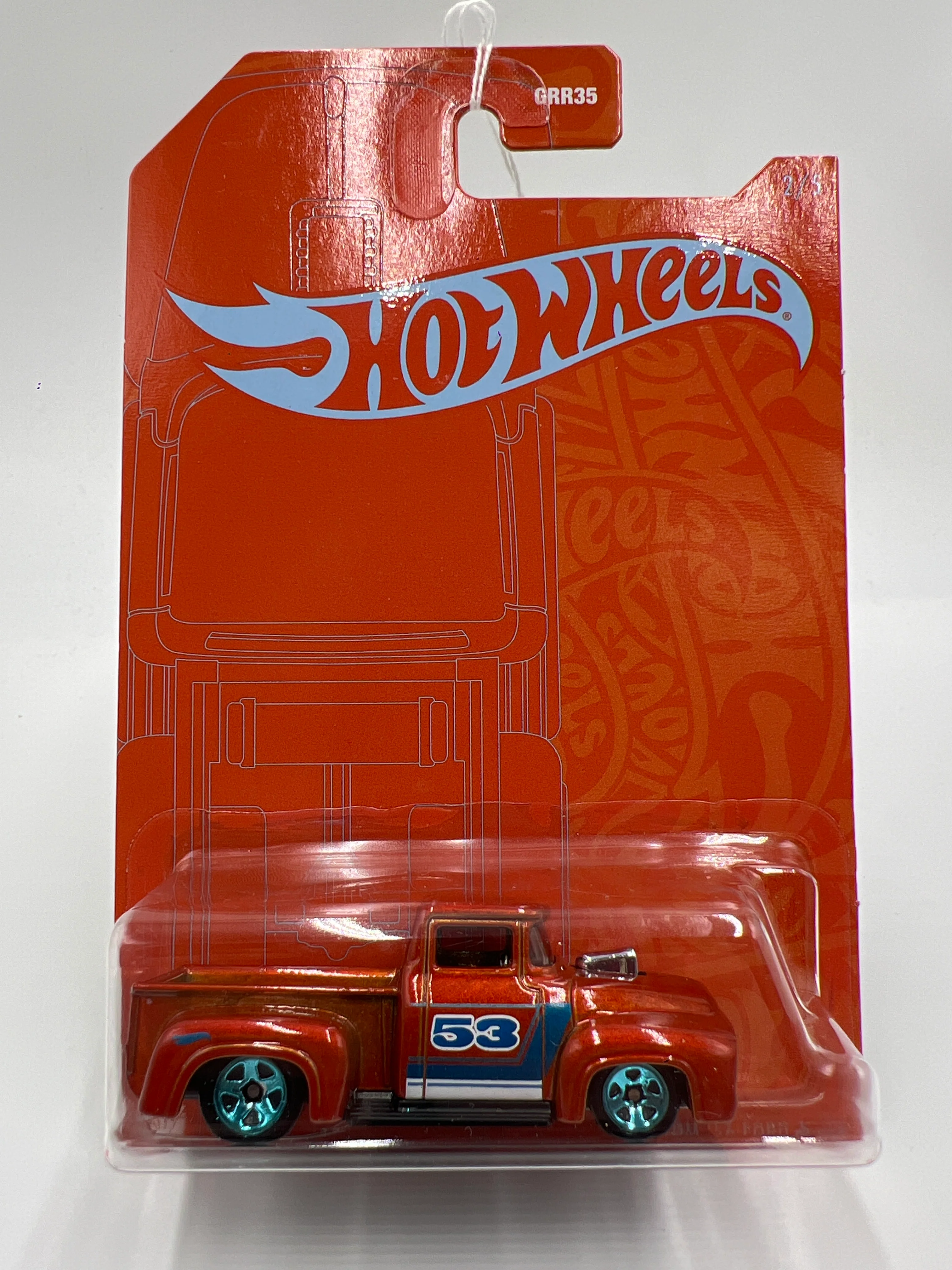 2021 Hot Wheels 53rd Anniversary Set #2 Custom 56 Ford Truck Orange 153A - Image 2