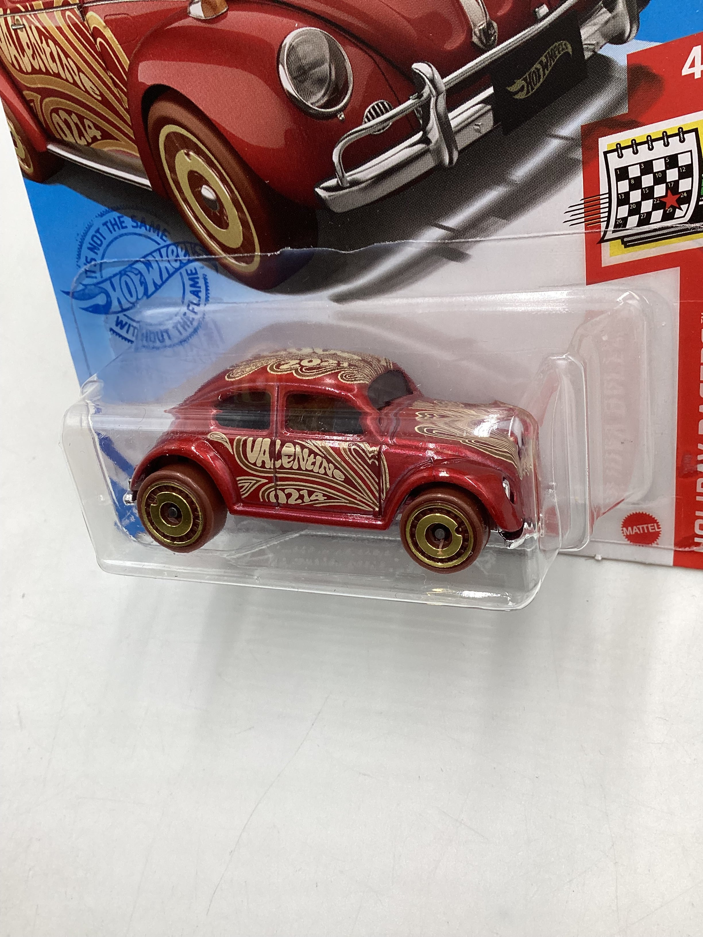 2021 Hot Wheels #96 Volkswagen Beetle Red 93D - Image 3