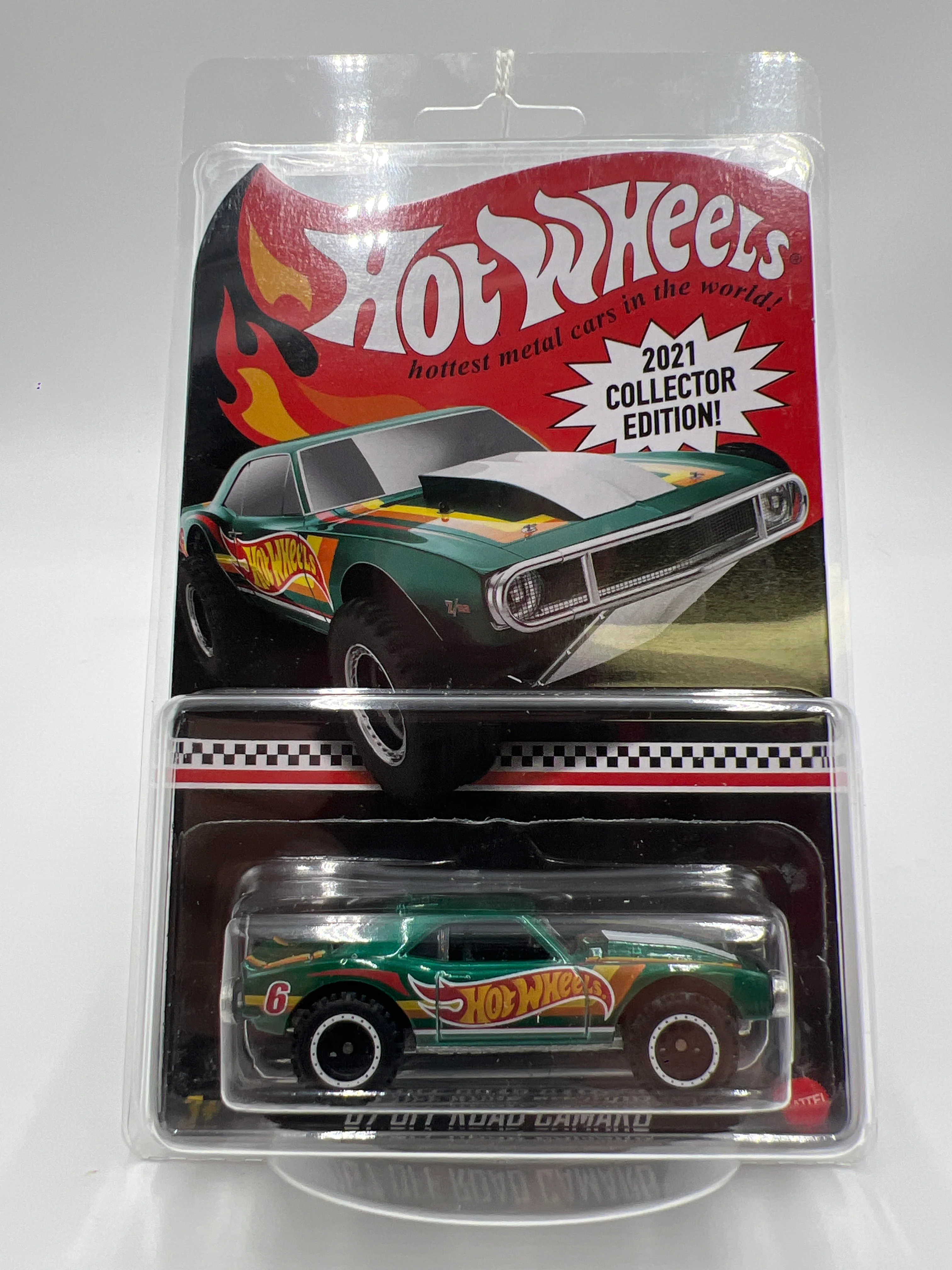 2021 Hot Wheels Collectors Edition Mail in #6 67 Off Road Camaro Green W/Protector - Image 7