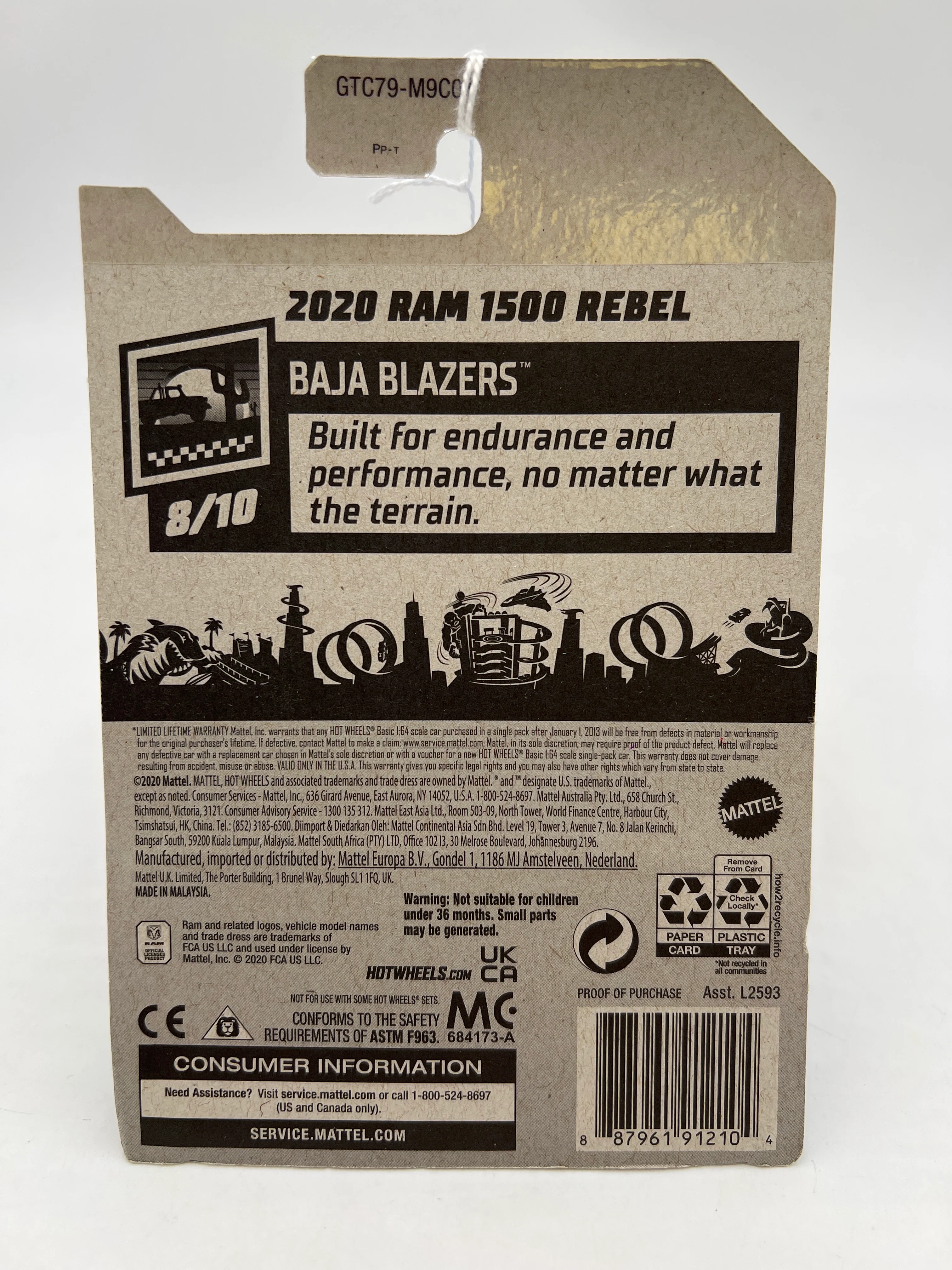2021 Hot Wheels Baja Blazers #101 2020 Ram 1500 Rebel Green 43F - Image 6
