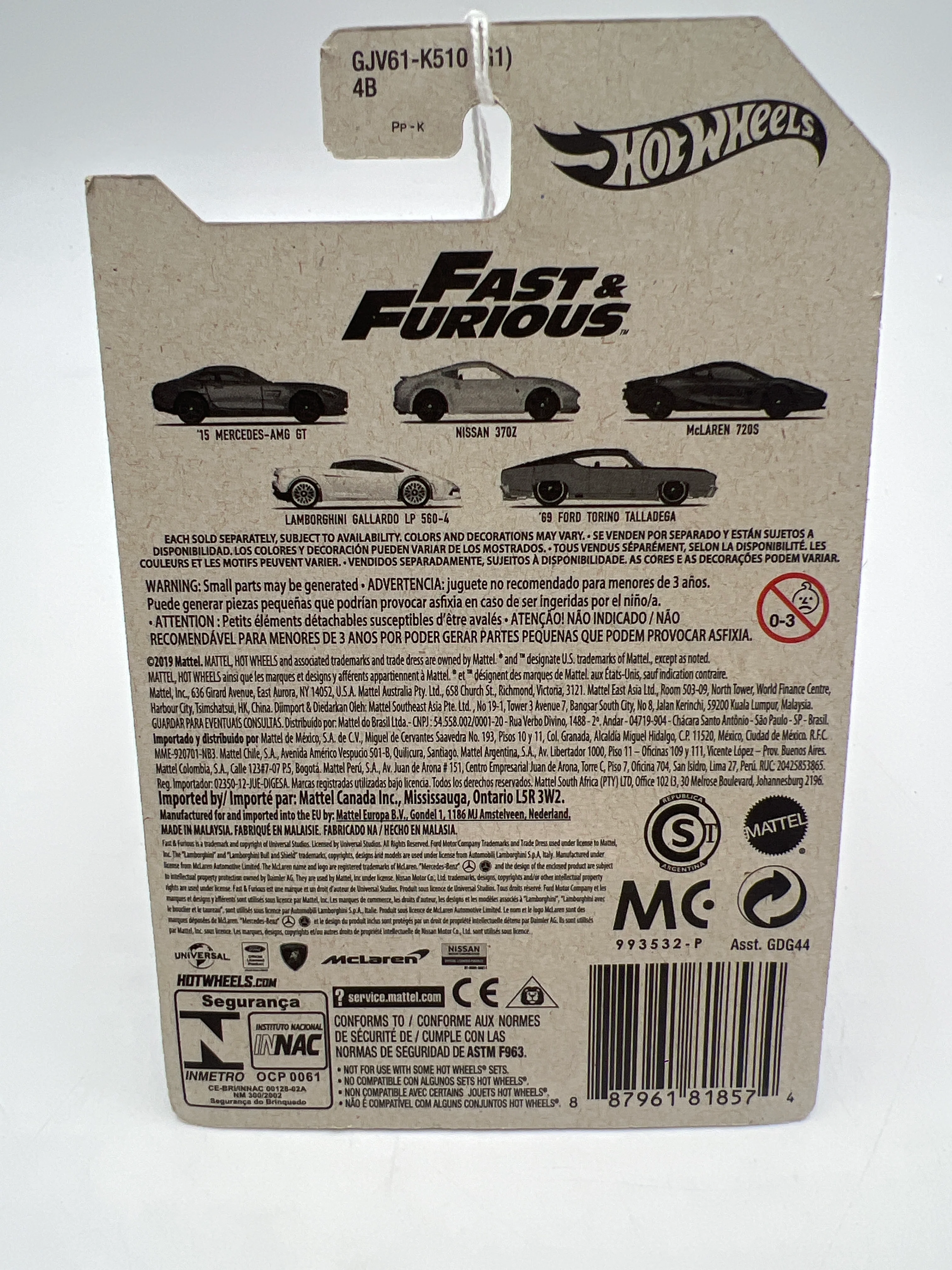 2020 Hot Wheels Fast and Furious 7 #5 69 Ford Torino Talladega 72H - Image 6