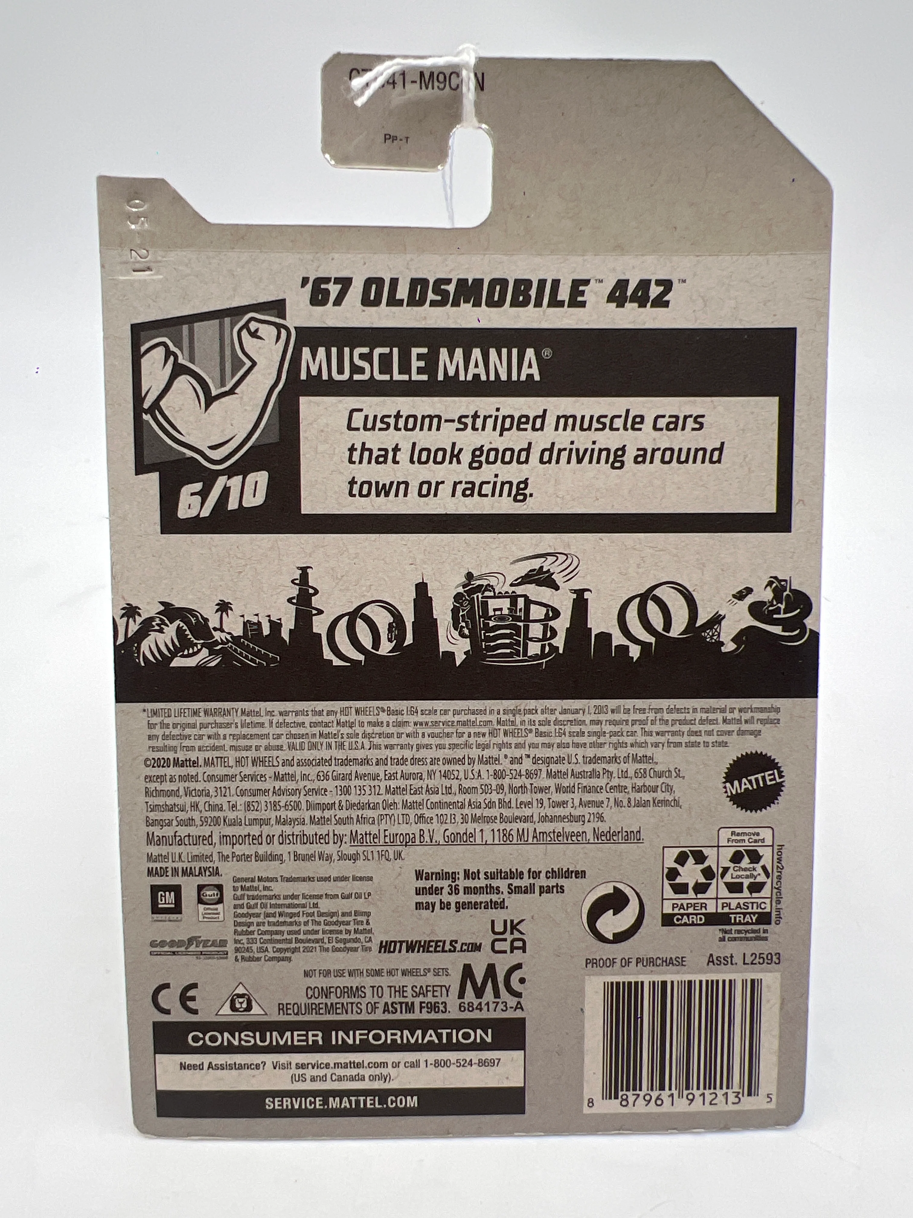 2021 Hot Wheels Muscle Mania #231 67 Oldsmobile 442 Gulf Blue 50D - Image 6