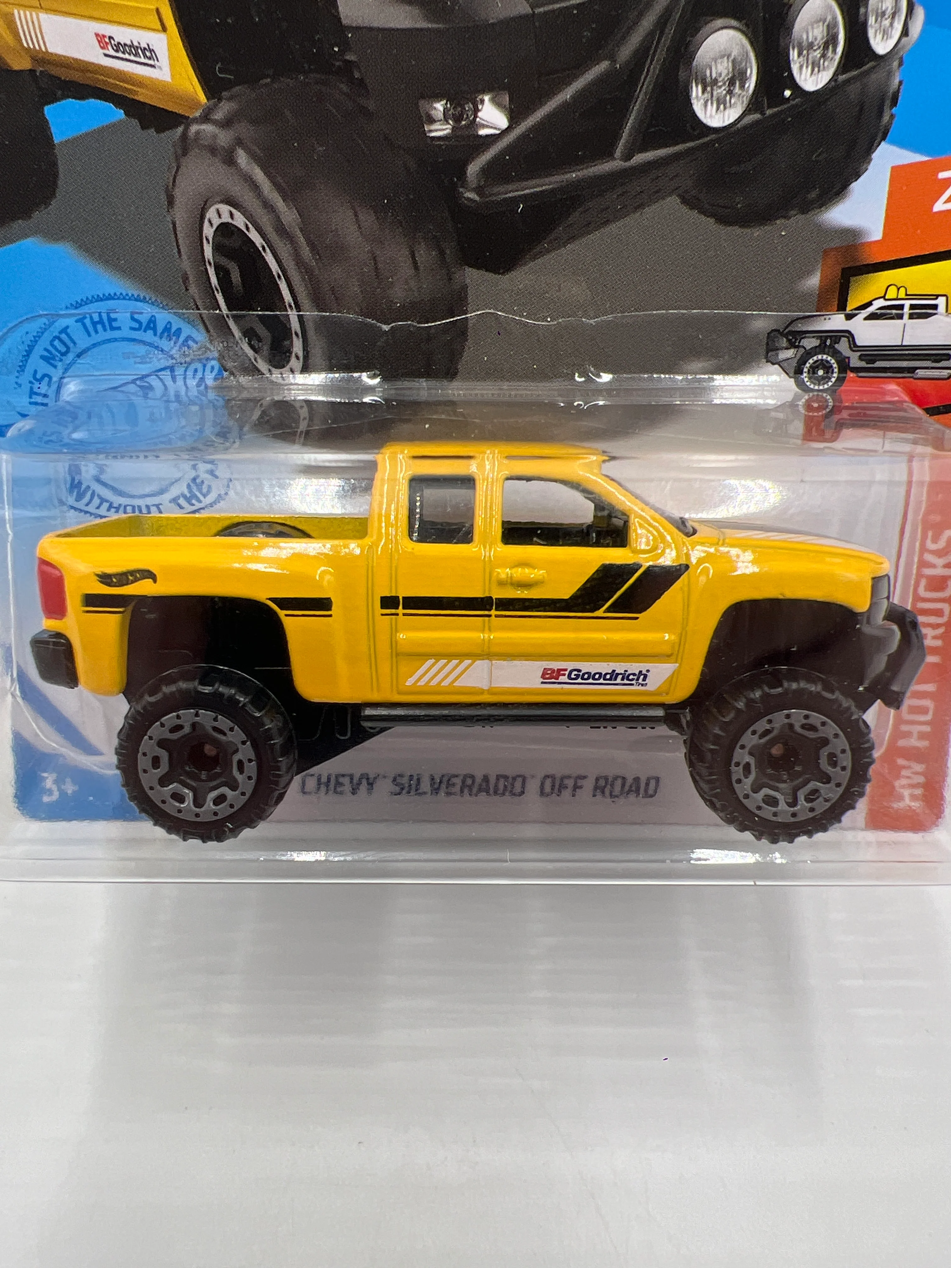 2021 Hot Wheels HW Hot Trucks #185 Chevy Silverado Off Road Yellow 14B - Image 2