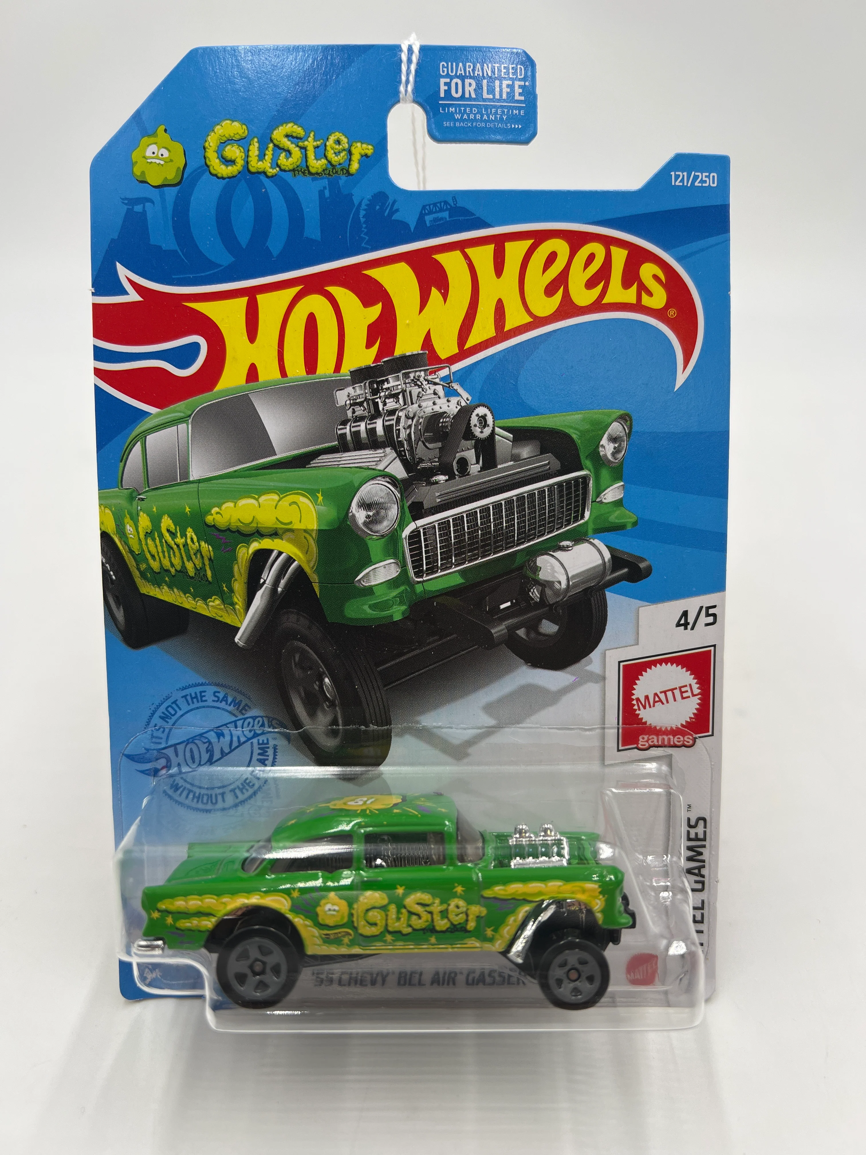 2021 Hot Wheels HW Mattel Games #121 55 Chevy Bel Air Gasser Guster Green 12B - Image 2