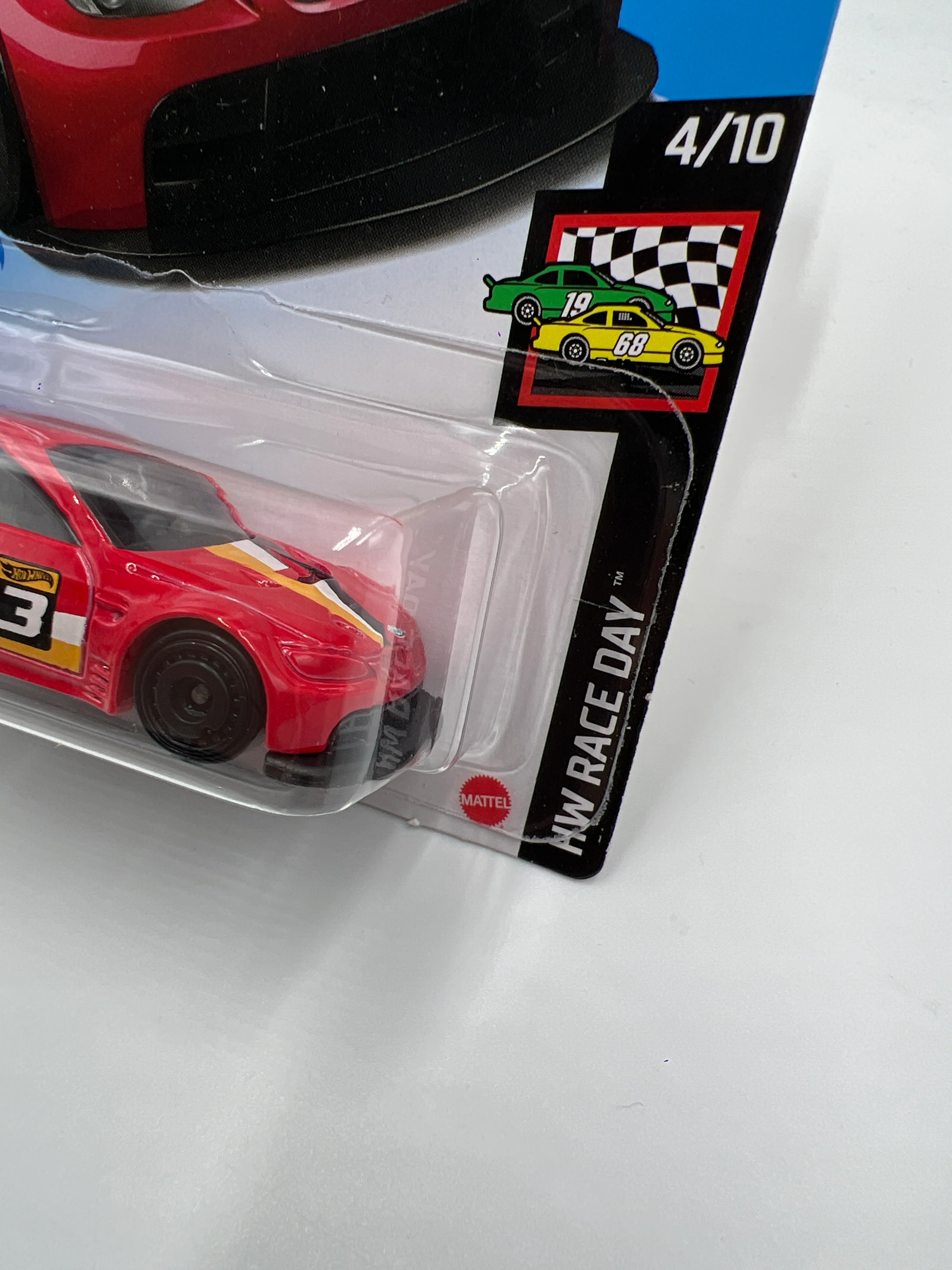 2021 Hot Wheels HW Race Day #57 BMW M3 GT2 Red J-Hook Crease 109C - Image 4