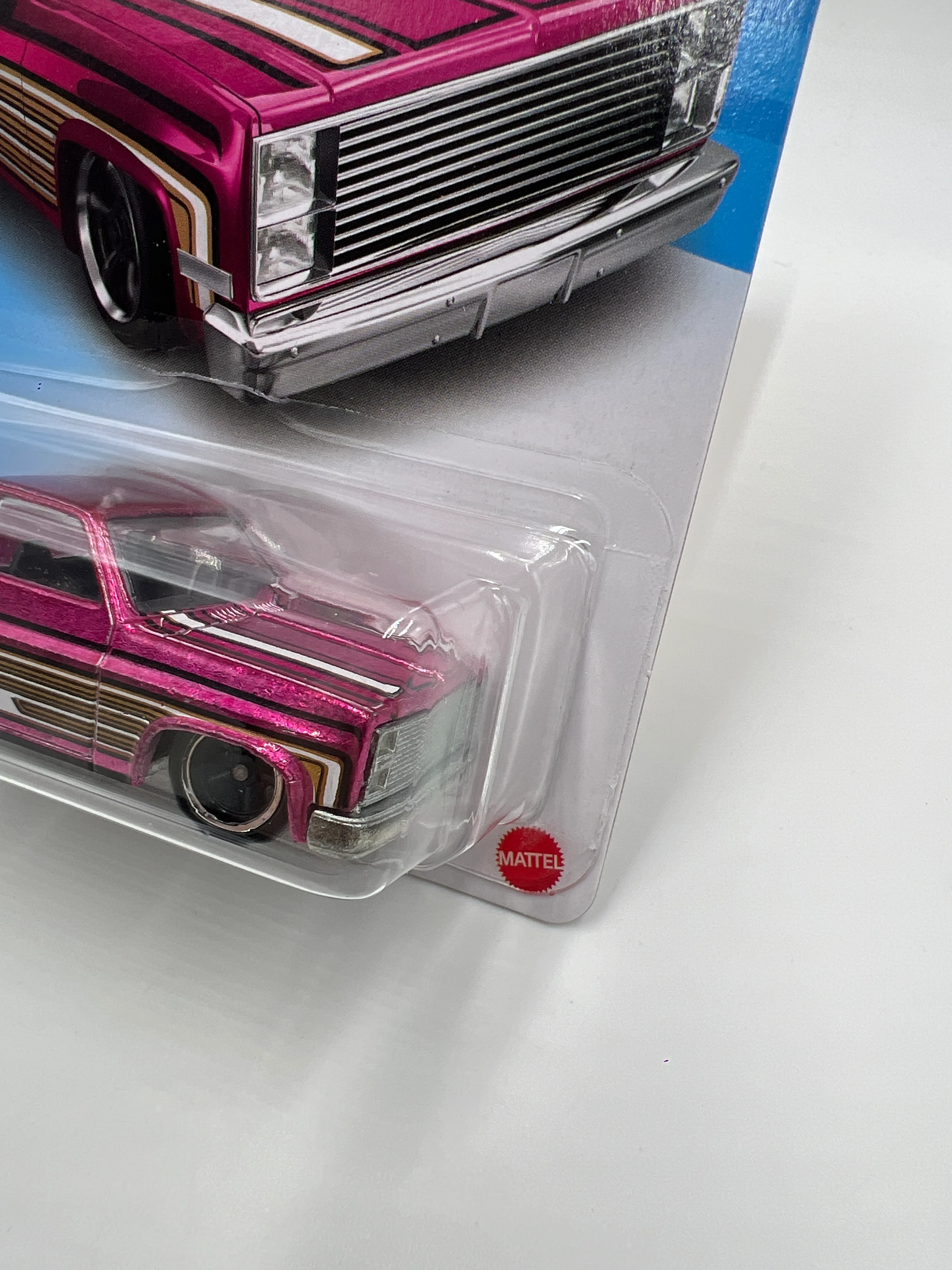 2021 Hot Wheels Legends Tour 83 Chevy Silverado Pink W/Protector - Image 3