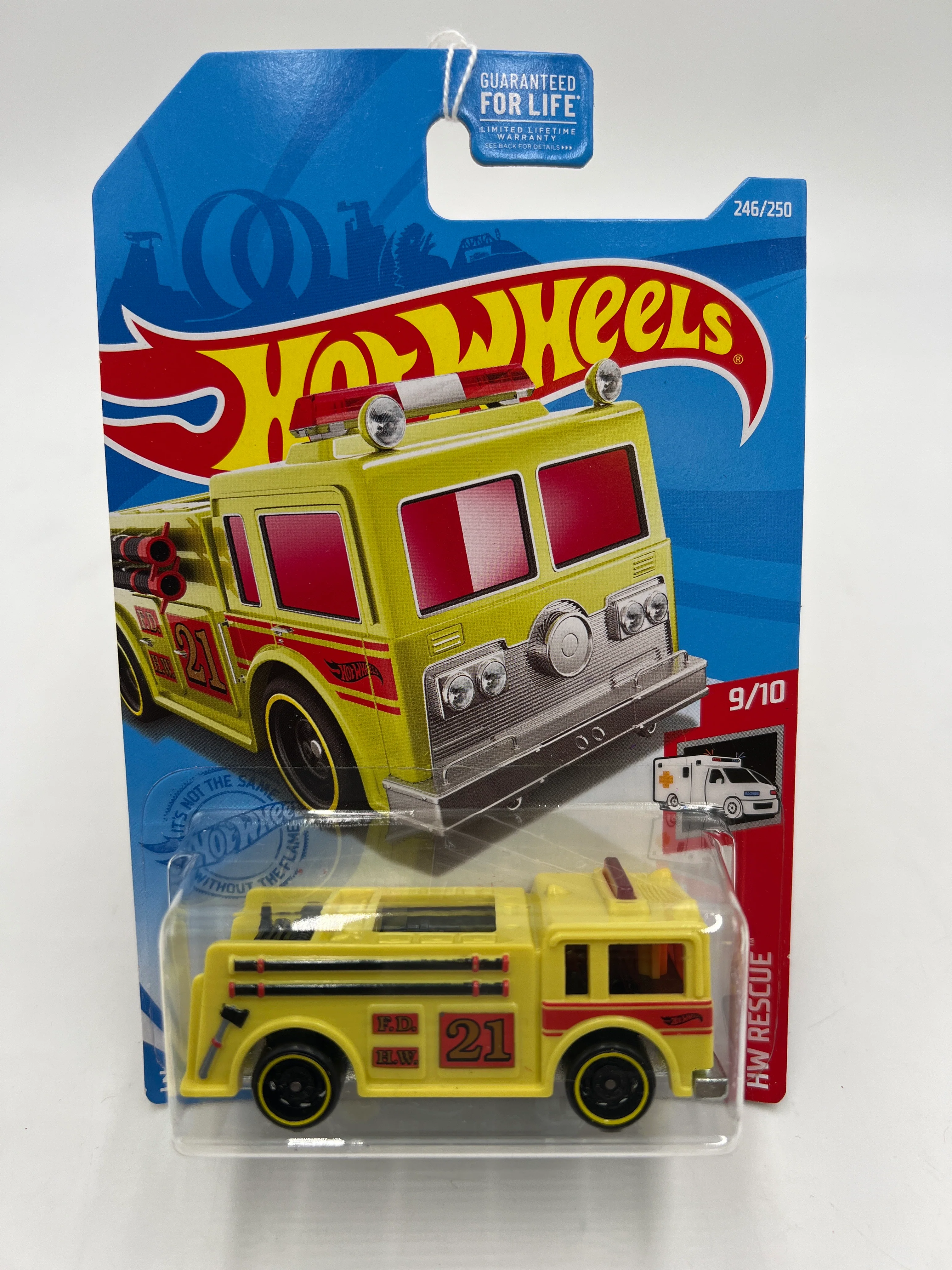 2021 Hot Wheels Rescue #246 Fire-Eater Yellow 40i - Image 2