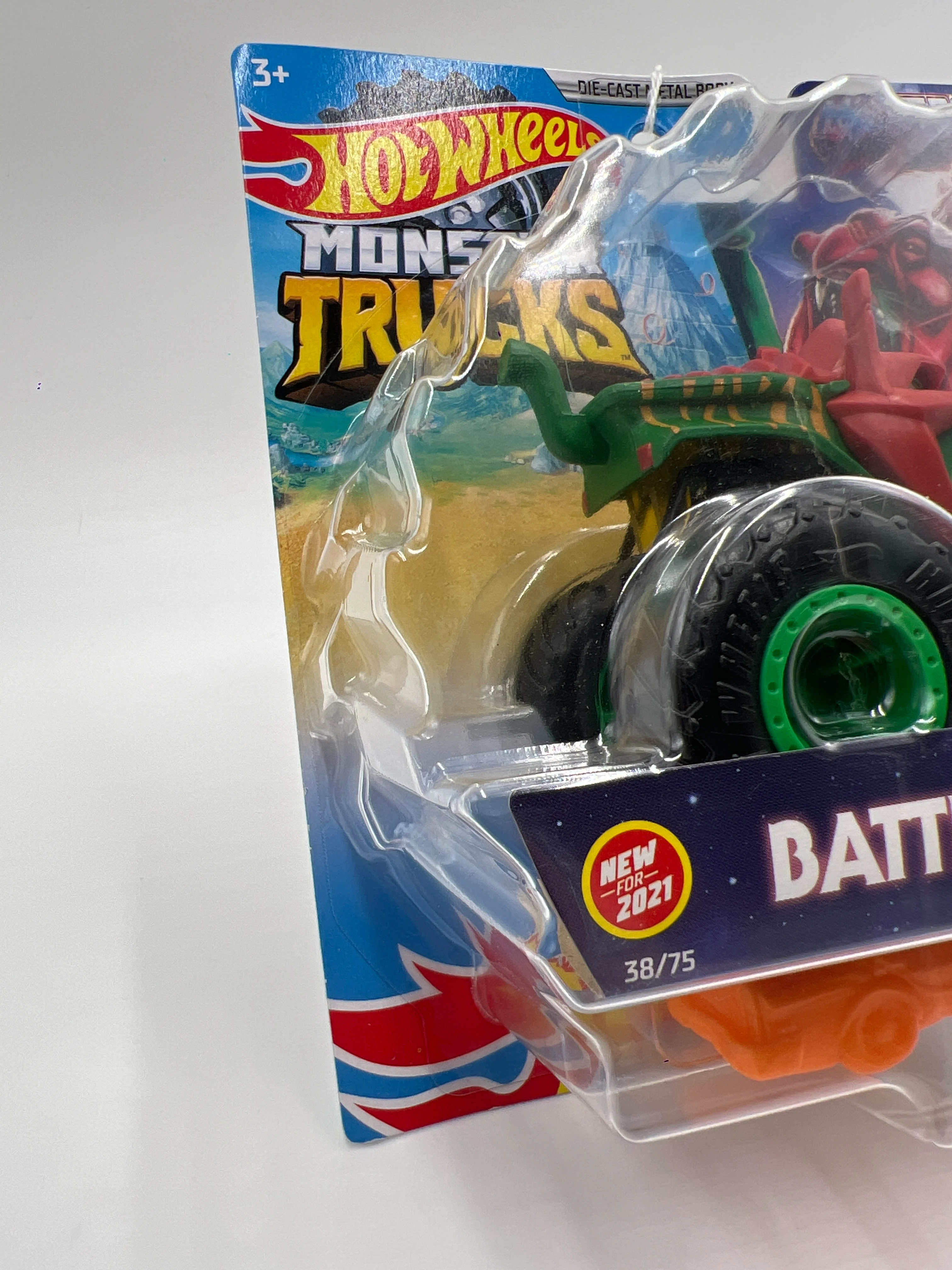 2021 Hot Wheels Monster Trucks Masters of the Universe #38 Battle Cat 133A - Image 4
