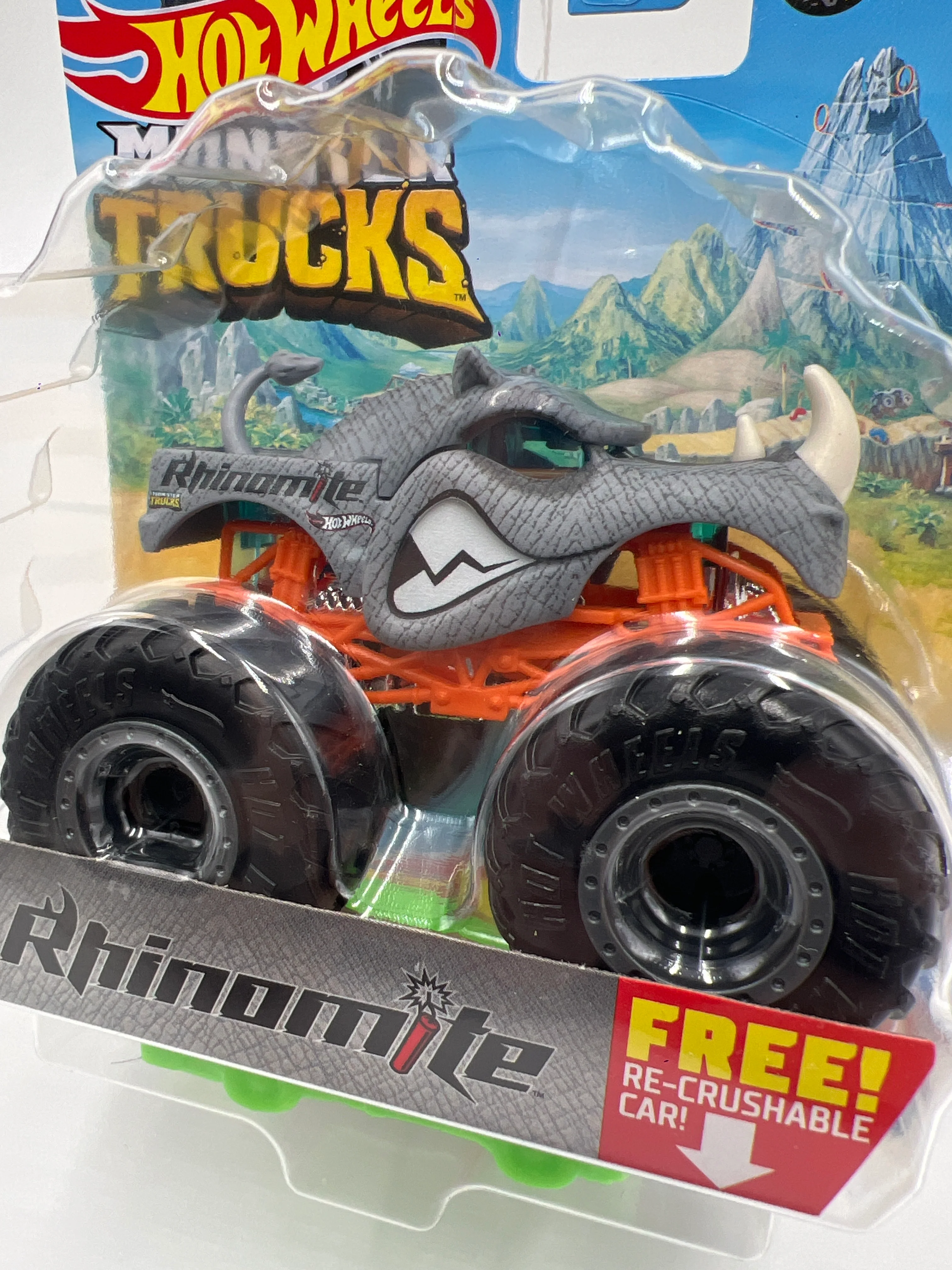 2021 Hot Wheels Monster Trucks Wild Ride #15 Rhinomite 131B - Image 2
