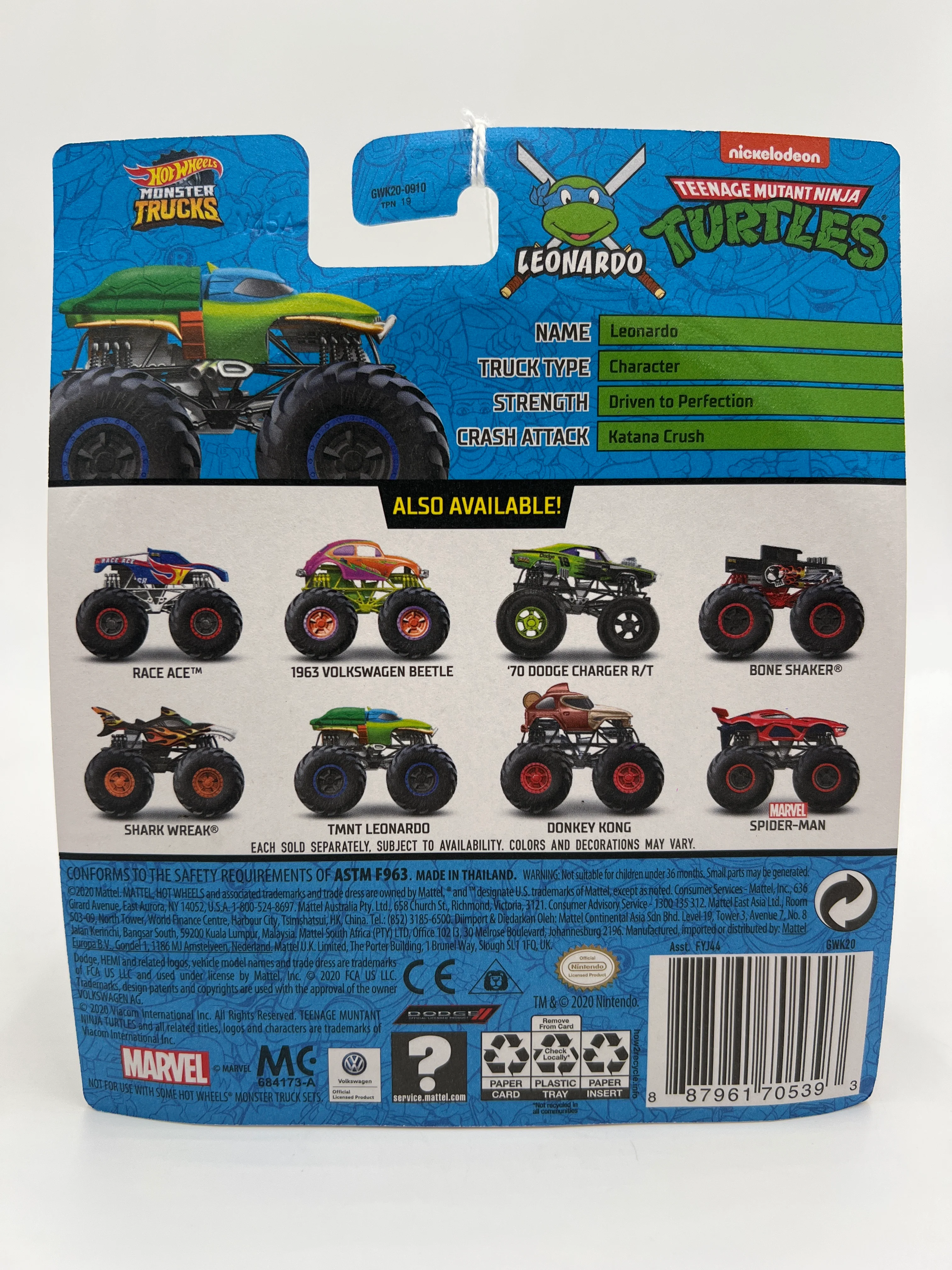 Hot Wheels Monster Trucks Teenage Mutant Ninja Turtles #32 Leonardo 124C - Image 6
