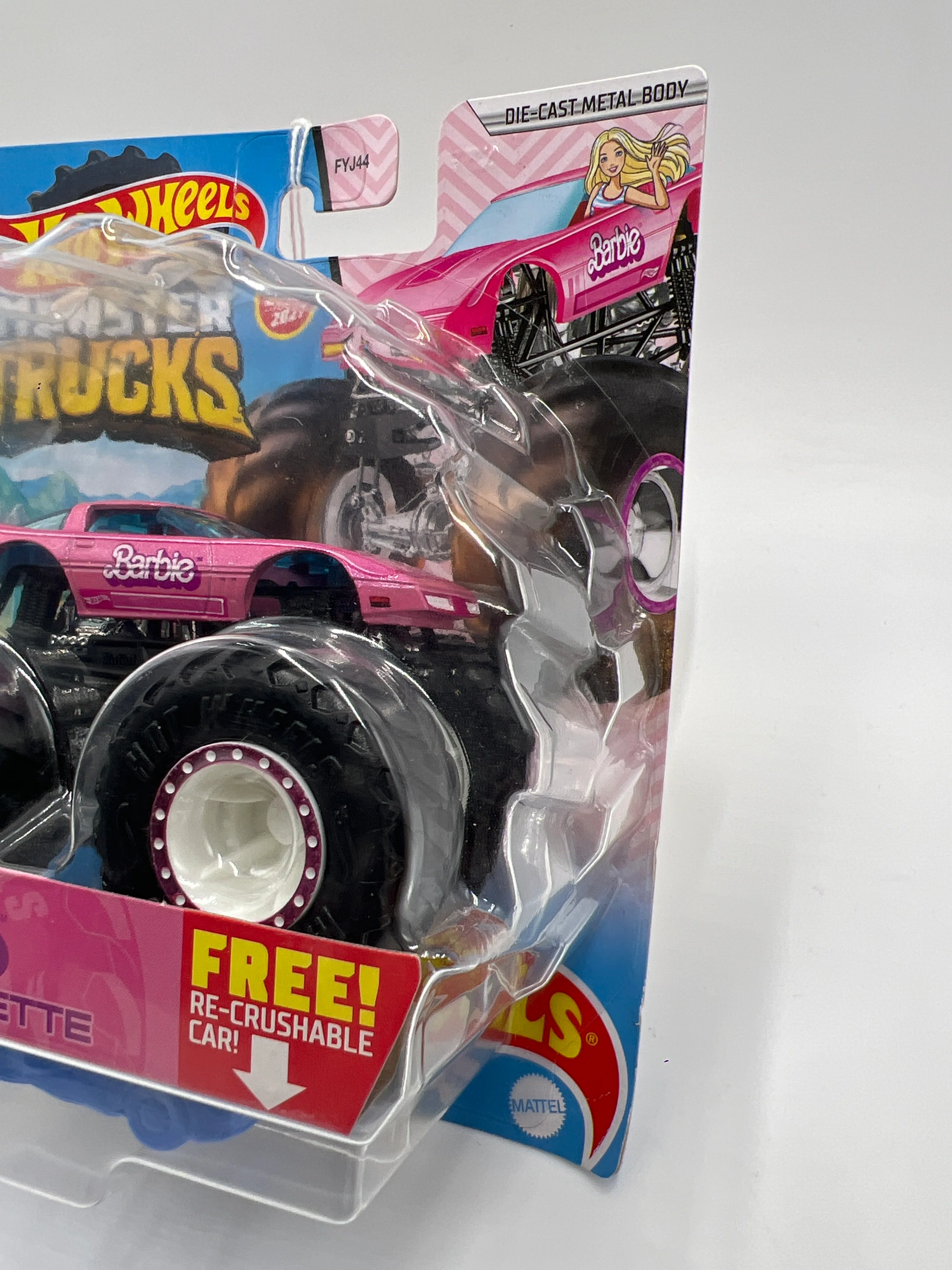2021 Hot Wheels Monster Trucks Treasure Hunt Barbie Monster Vette Corvette Pink - Image 4