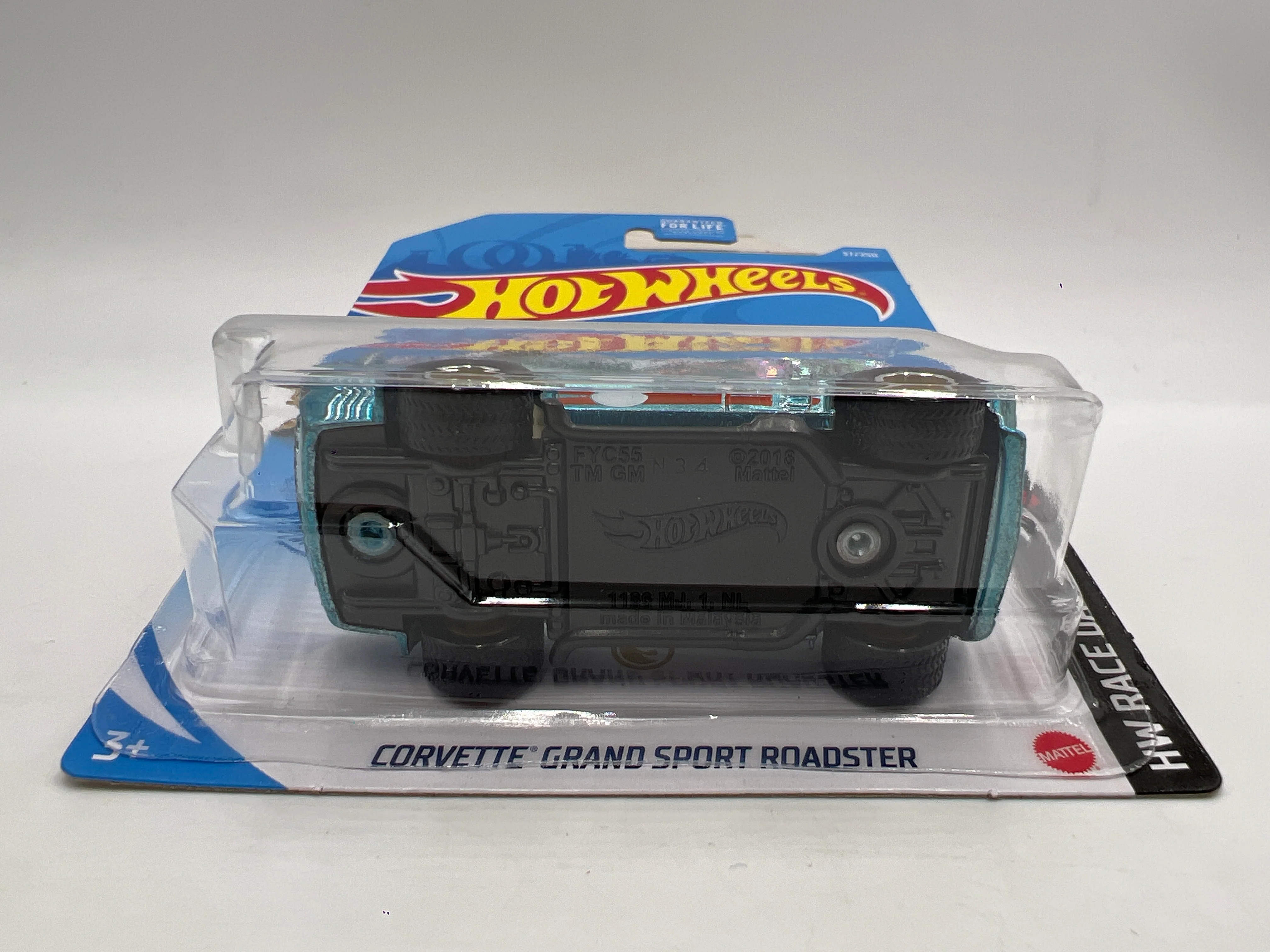 2021 Hot Wheels Factory Sealed Super Treasure Hunt #37 Corvette Grand Sport Roadster Light Blue W/Protector - Image 5