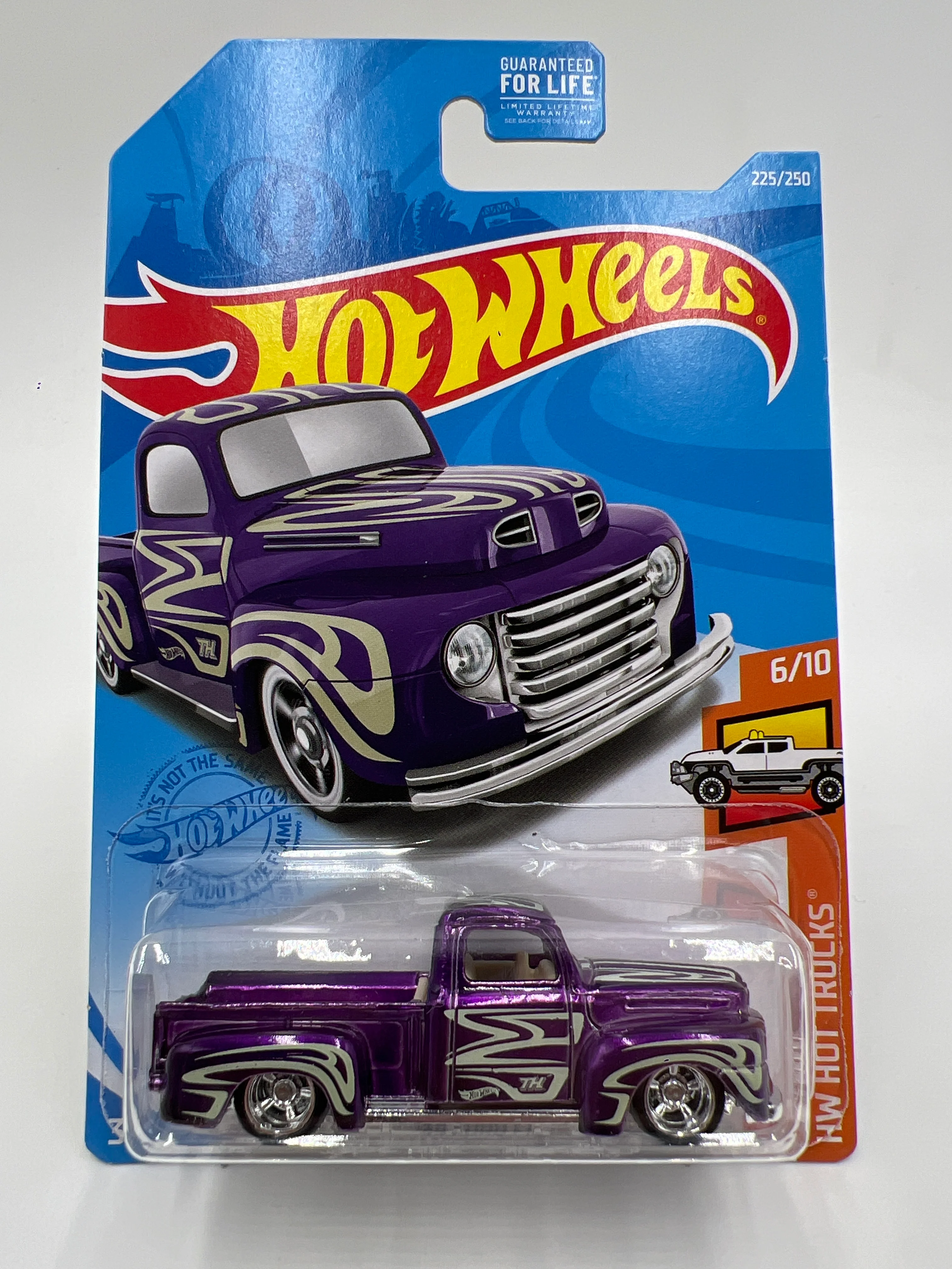 2021 Hot Wheels Super Treasure Hunt #225 49 Ford F1 Purple W/Protector - Image 2