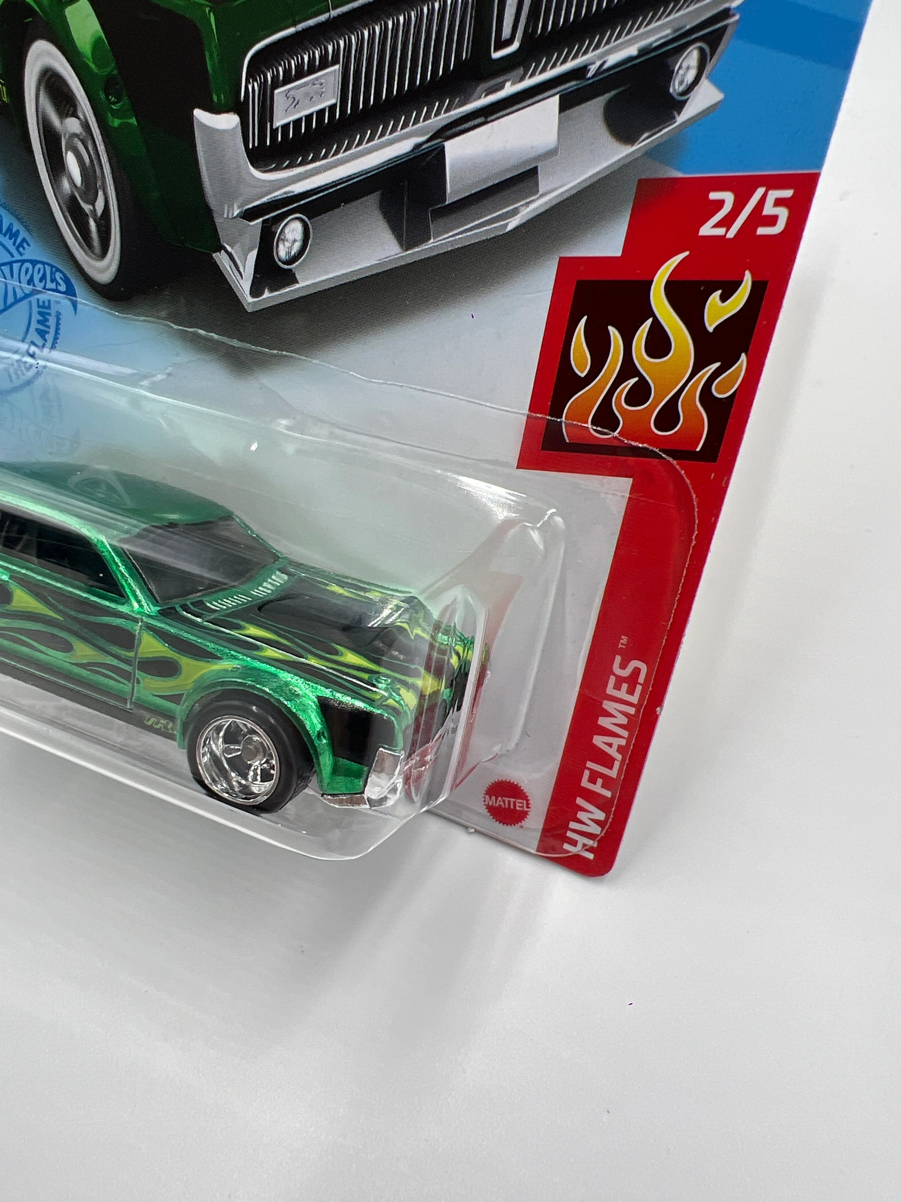 2021 Hot Wheels Super Treasure Hunt #207 68 Mercury Cougar Green W/Protector - Image 4