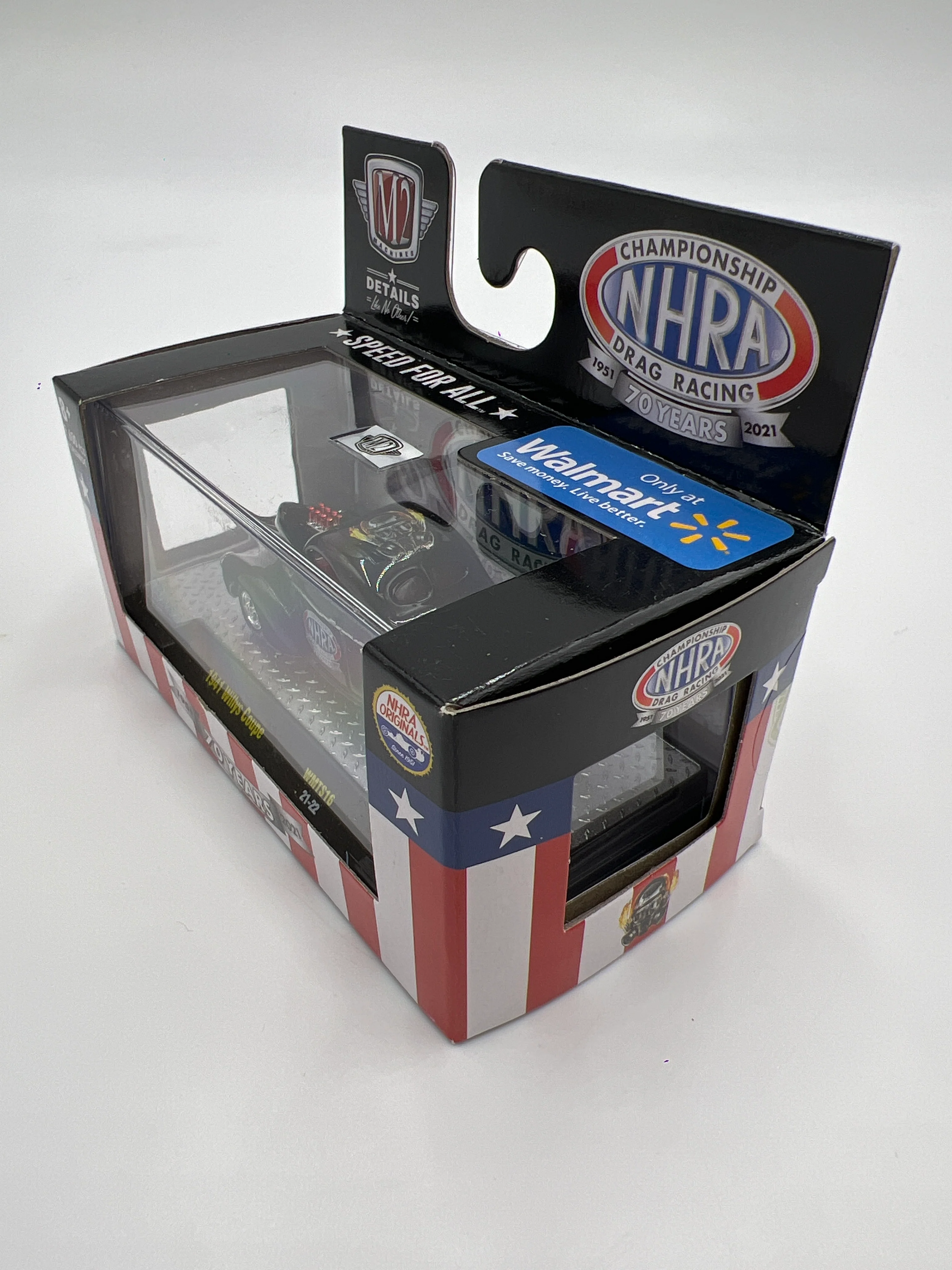 2021 M2 Machines NHRA 70 Years Walmart Exclusive 1941 Willys Coupe Black WMTS16 - Image 4