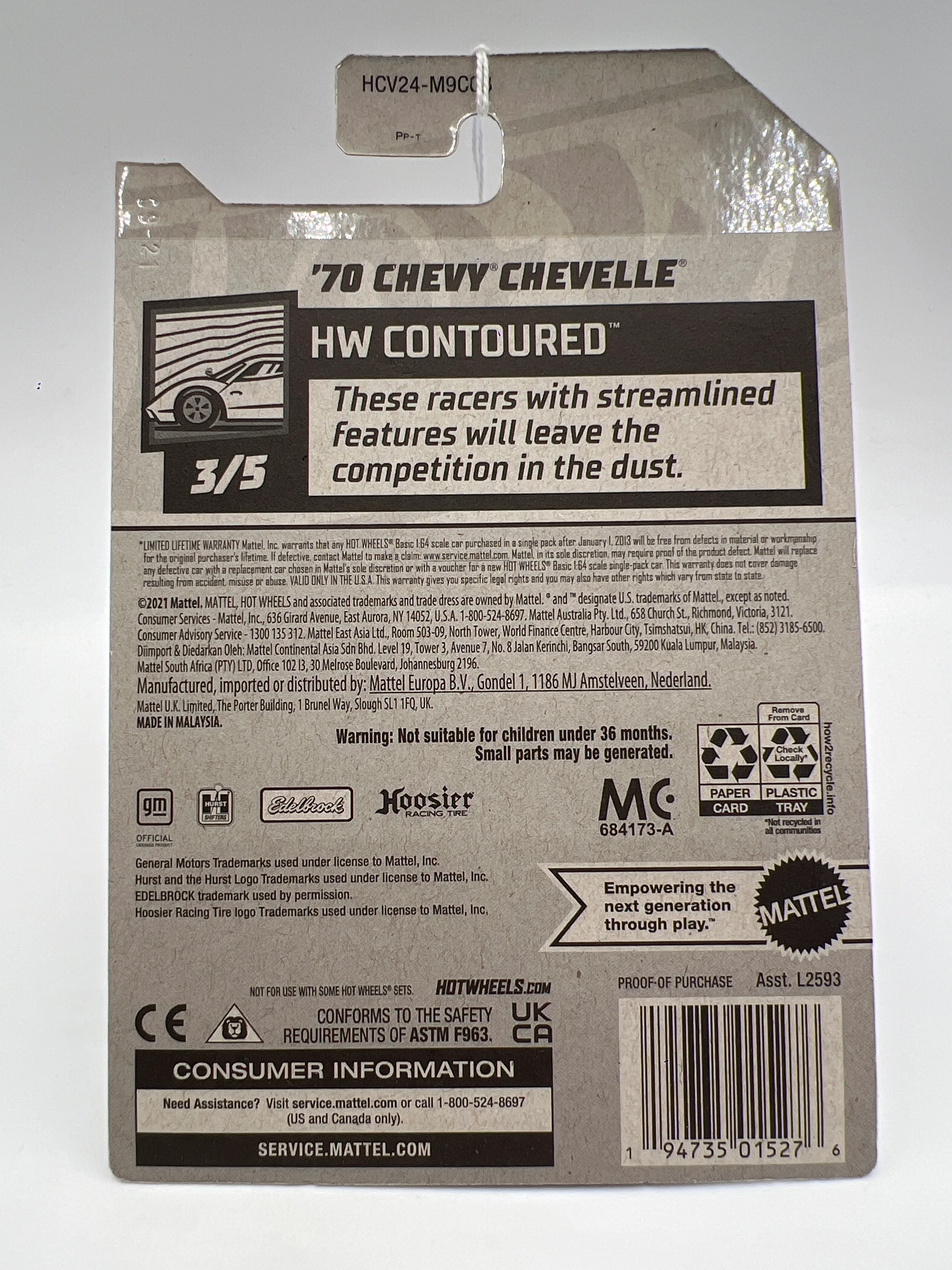 2022 Hot Wheels Contoured #46 70 Chevy Chevelle Burgundy 7F - Image 6