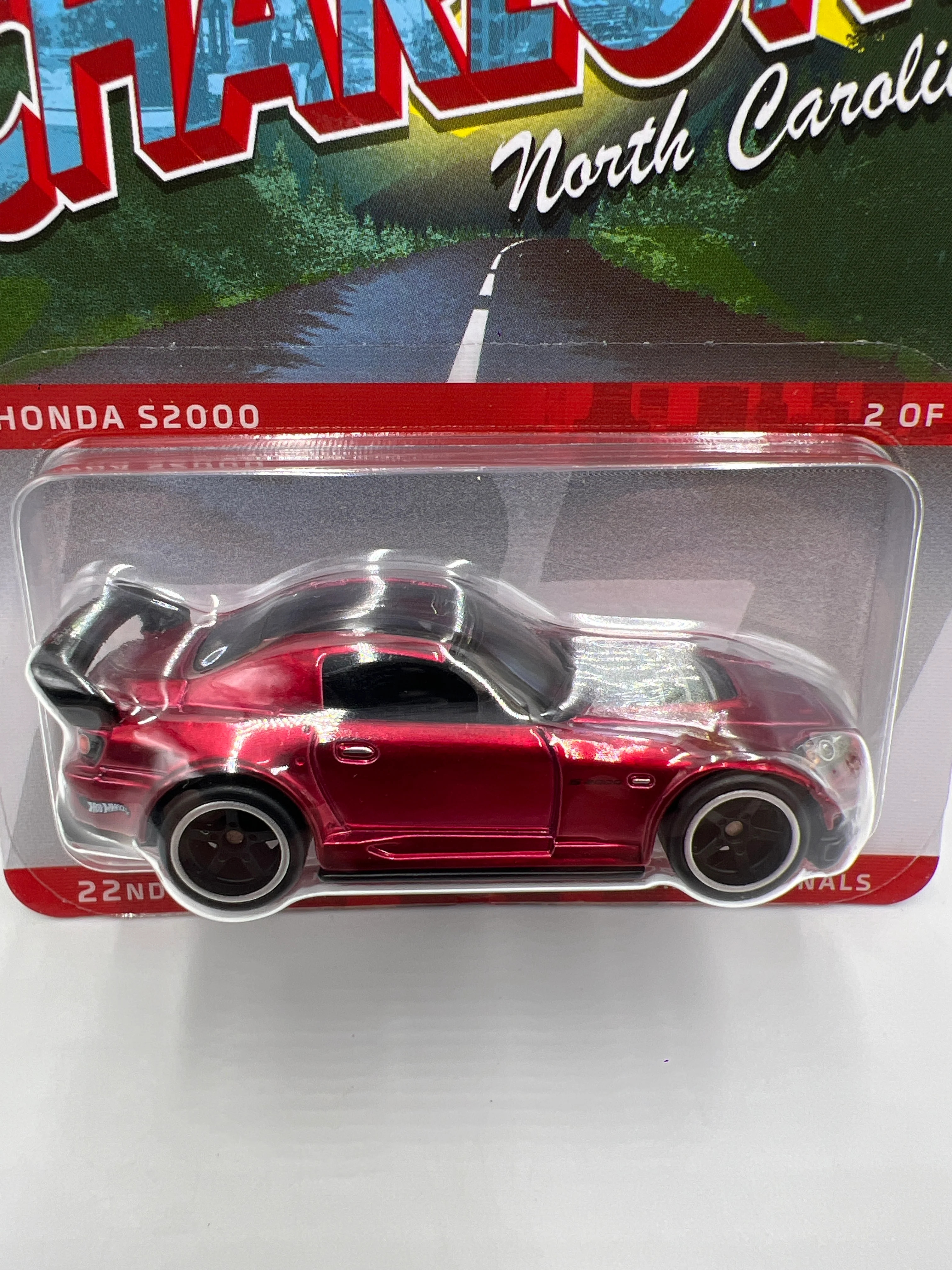 2022 Hot Wheels 22th Annual Collectors Nationals Charlotte 2085/6200 Honda S2000 Red W/Protector - Image 2