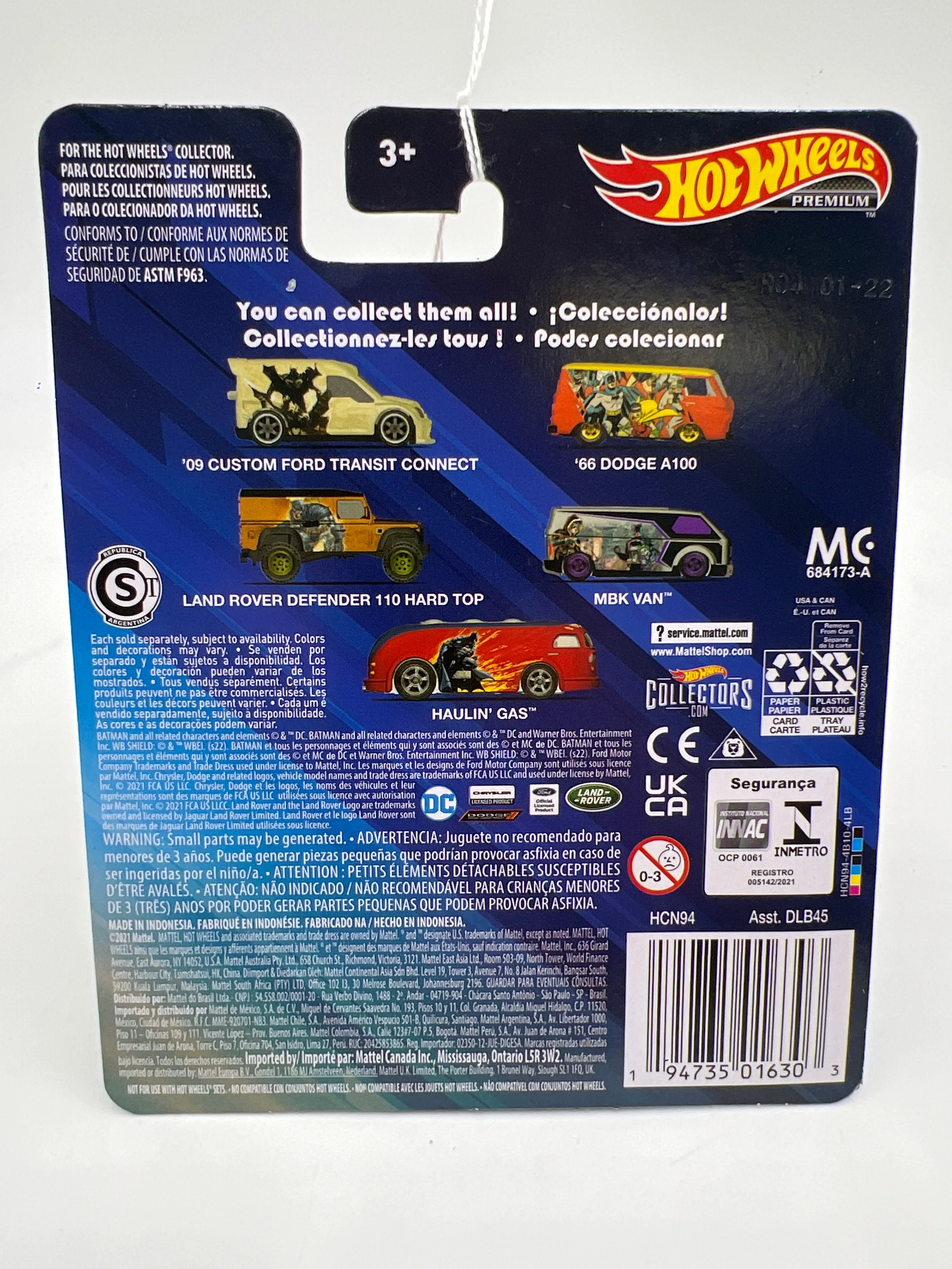 2022 Hot Wheels DC #5 Haulin Gas Batman Red 271A - Image 6