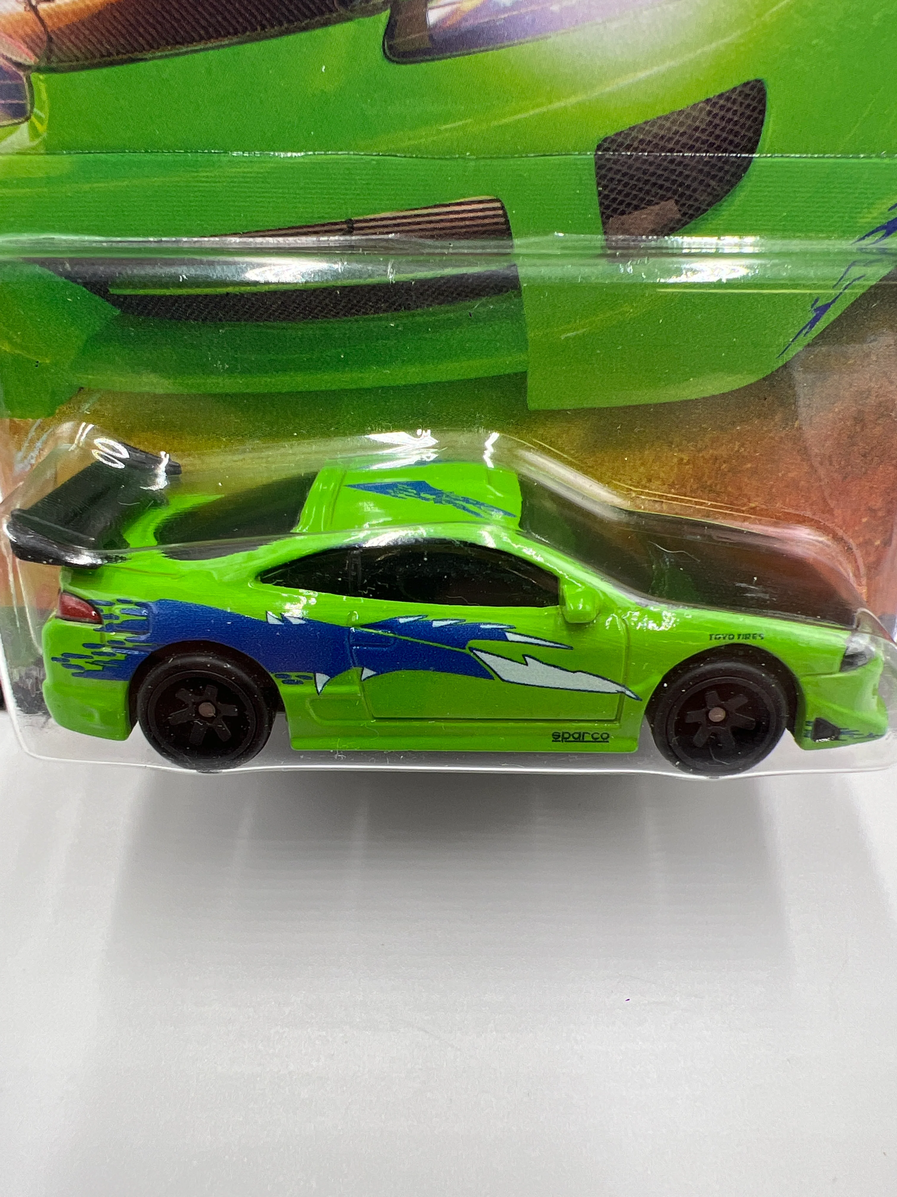 2023 Hot Wheels Fast & Furious #1 95 Mitsubishi Eclipse Green Bad Card 247B - Image 3